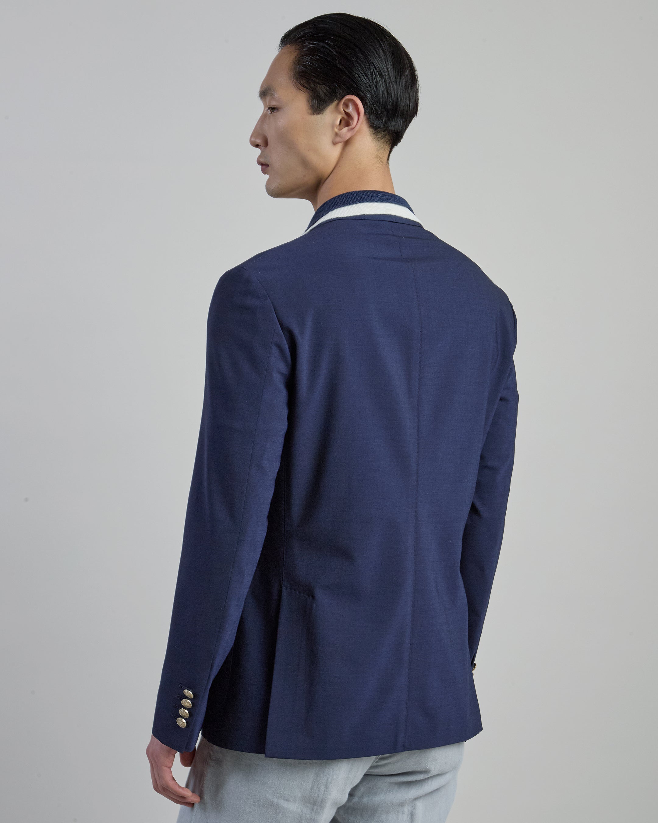 Regular Fit Bi-Stretch Wool Double-Breasted Jacket alternative