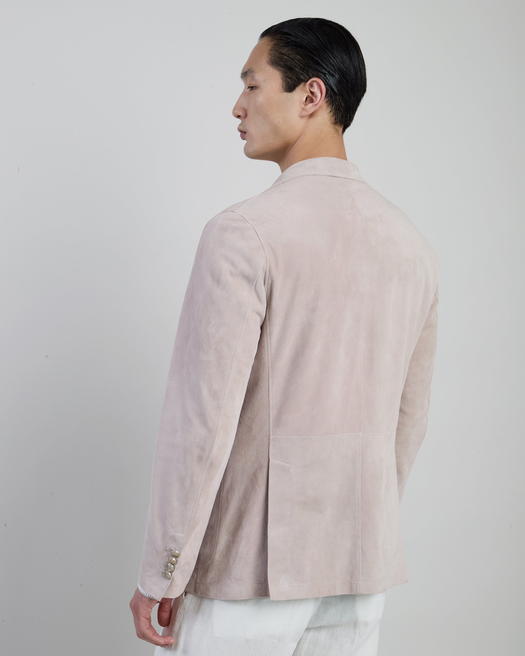 Men's Single-Breasted Nappa Suede Jacket - 2