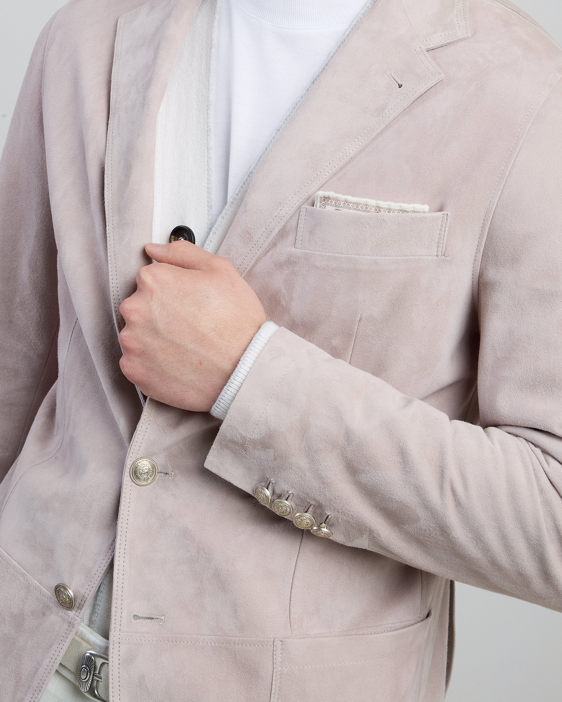Men's Single-Breasted Nappa Suede Jacket