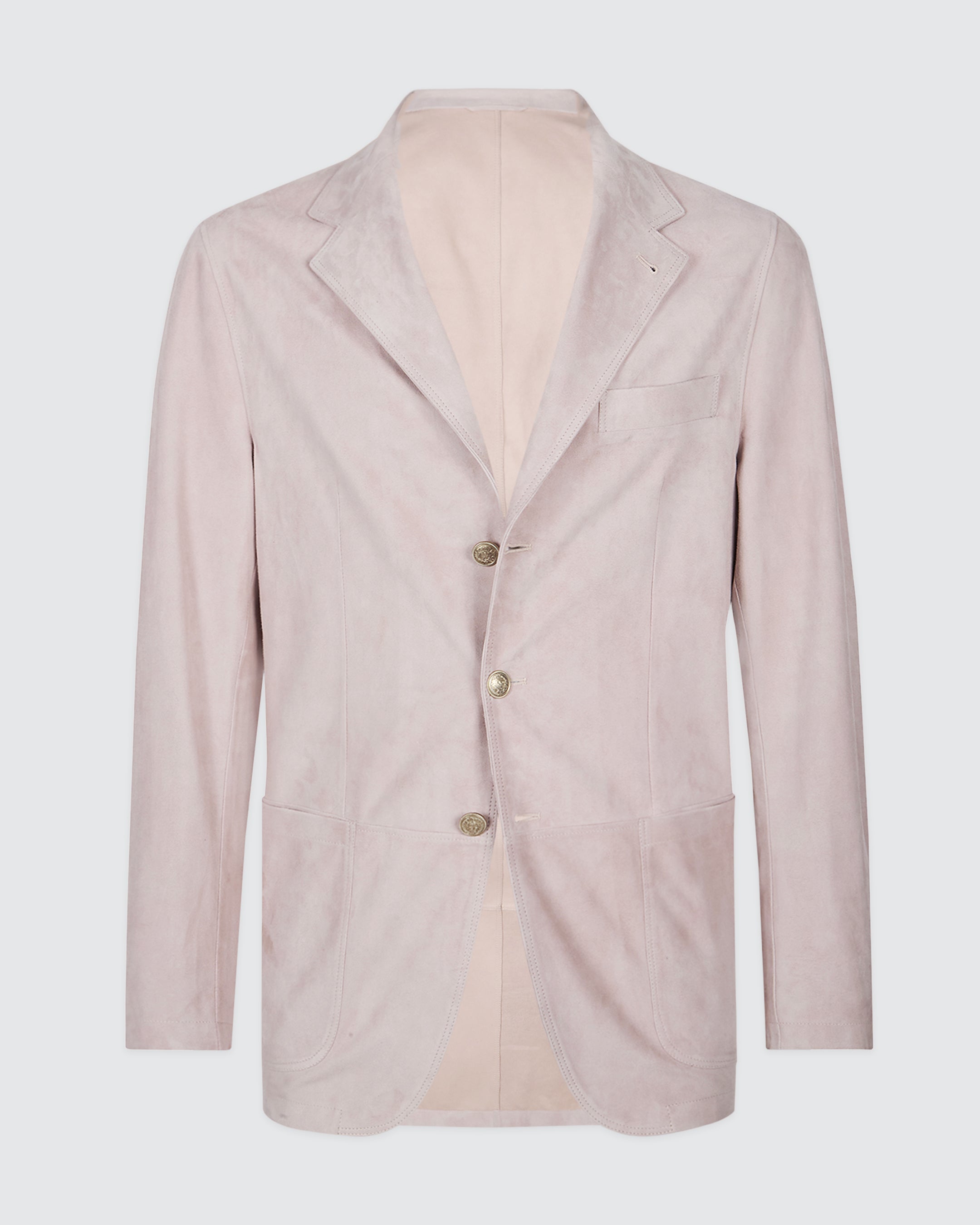 Men's Single-Breasted Nappa Suede Jacket - 4