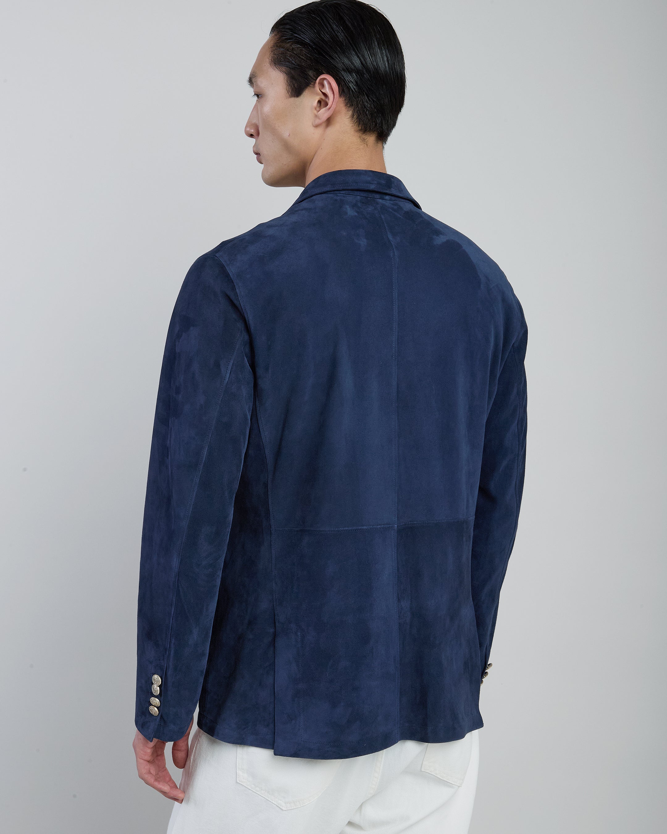 Men's Double-Breasted Suede Jacket in Nappa Finish - 2
