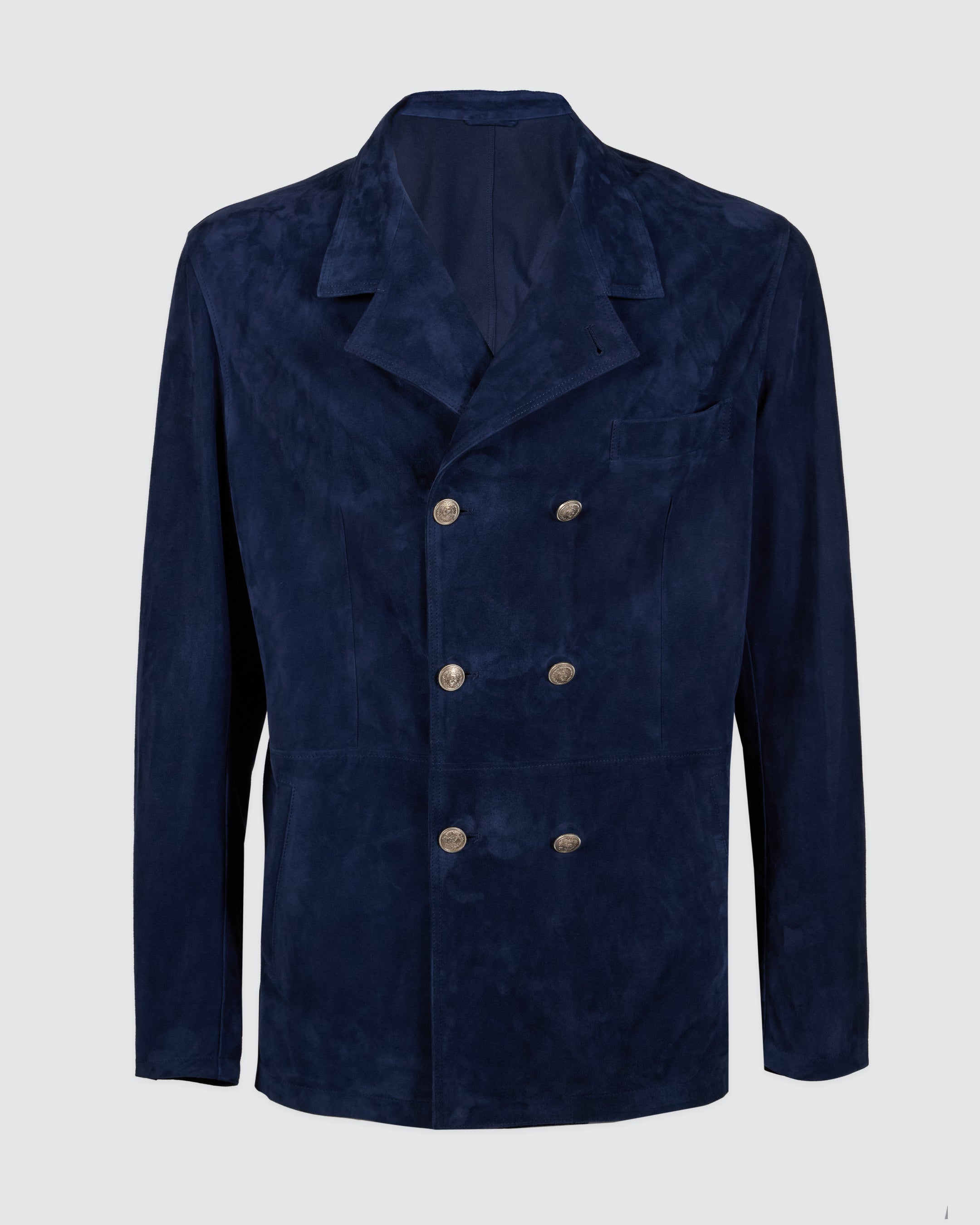 Men's Double-Breasted Suede Jacket in Nappa Finish