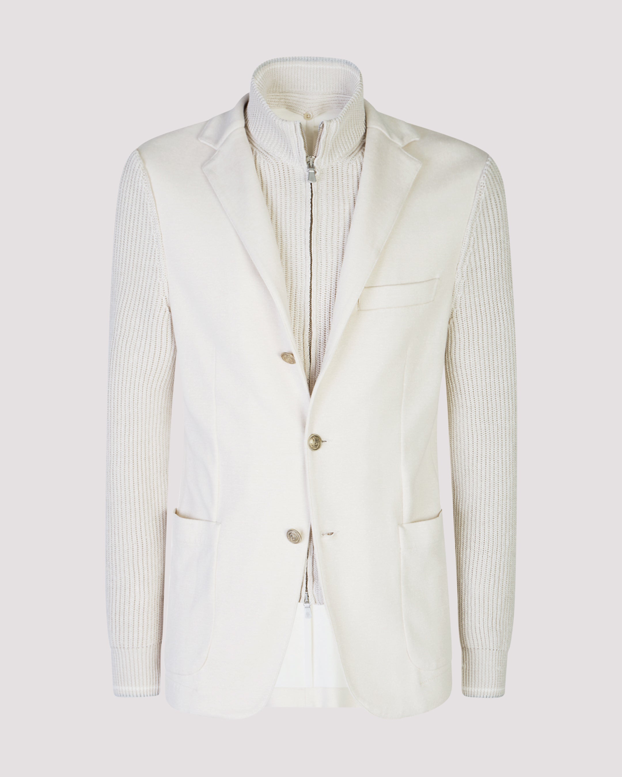 Men's Cotton Linen Single-Breasted Jacket with Bib - 6