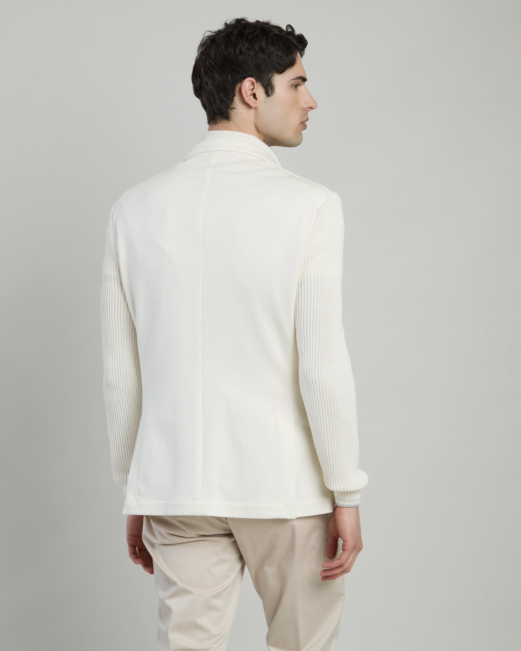 Men's Cotton Linen Jacket with Detachable Bib alternative