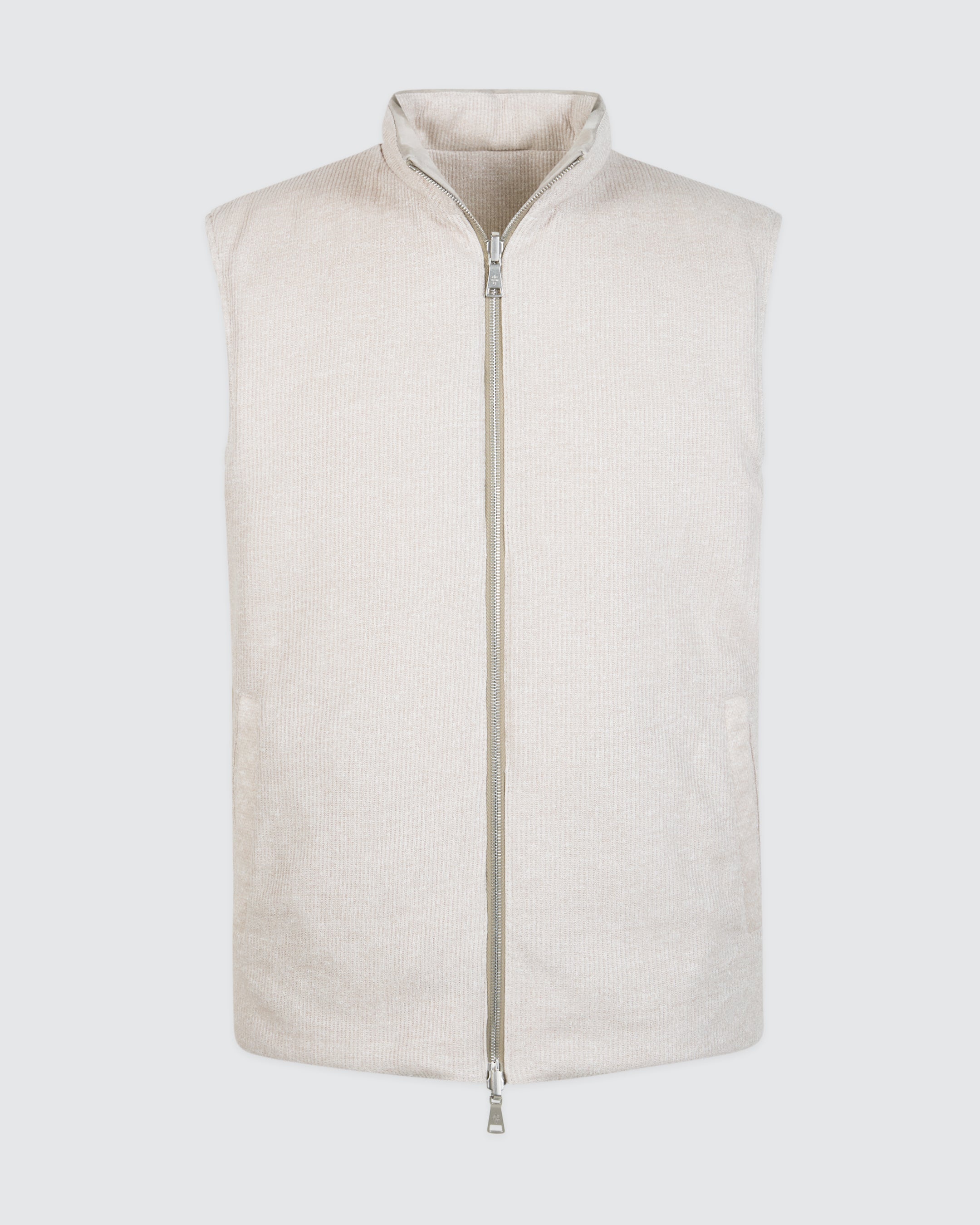 Reversible Suede and English Rib Jersey Vest - 7