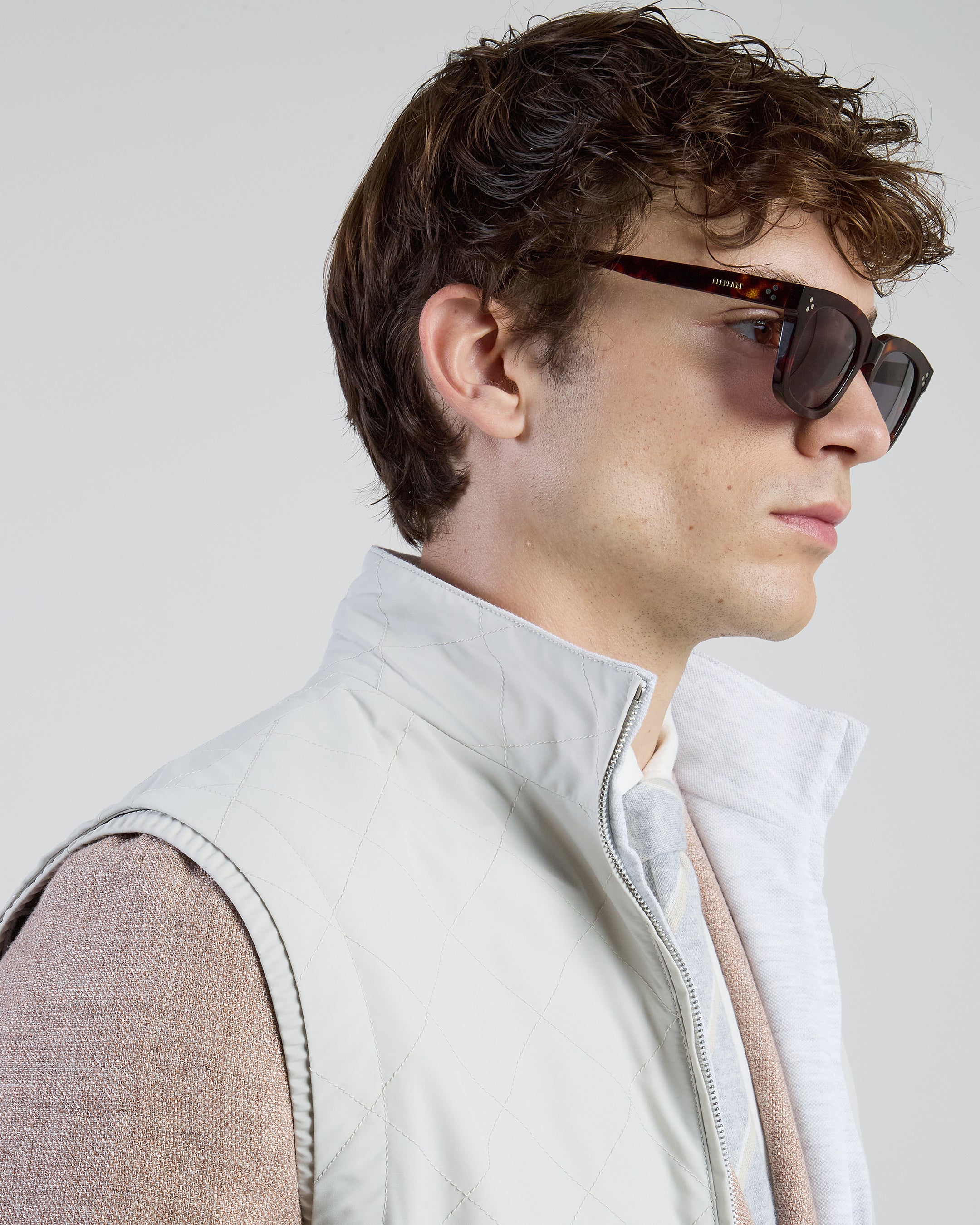 Reversible Cotton Linen and Wool Nylon Vest - 3