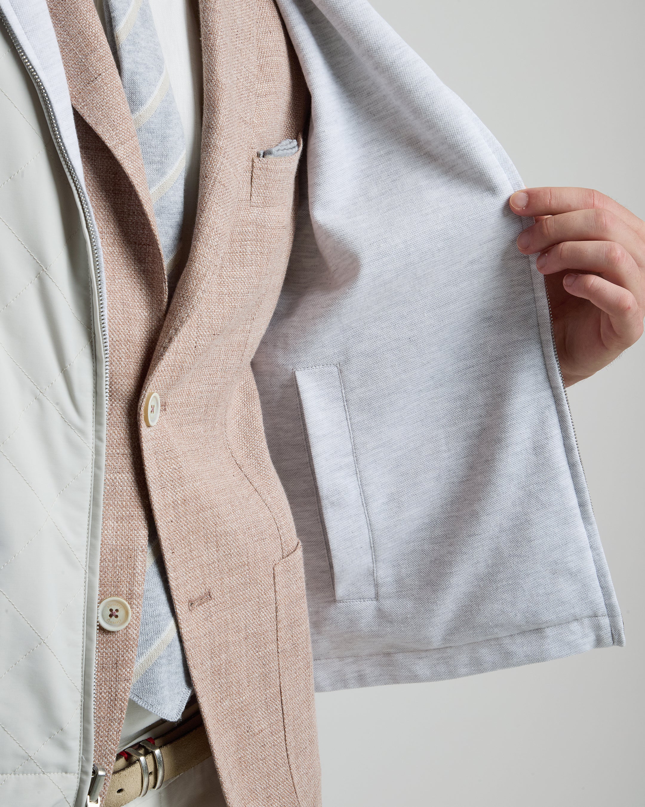 Reversible Cotton Linen and Wool Nylon Vest - 4