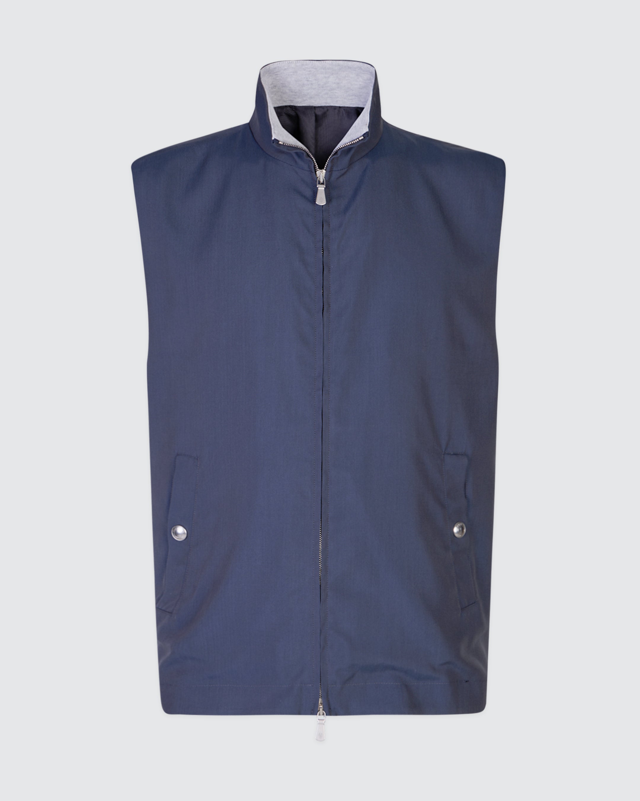 Men's Full-Zip 100% Silk Vest with Stand-Up Collar - 4