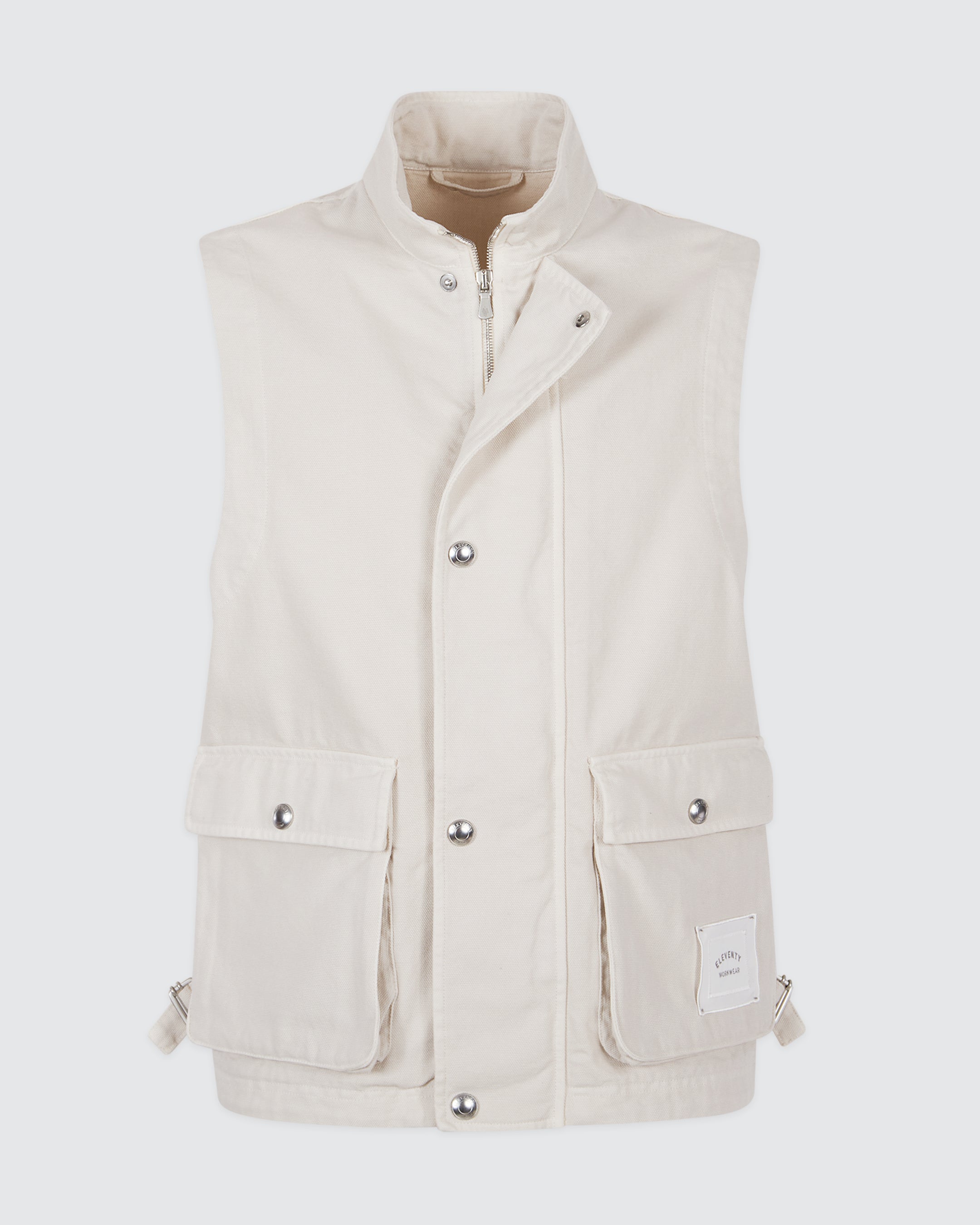 Men's Garment-Dyed Cotton Work Vest with Pockets