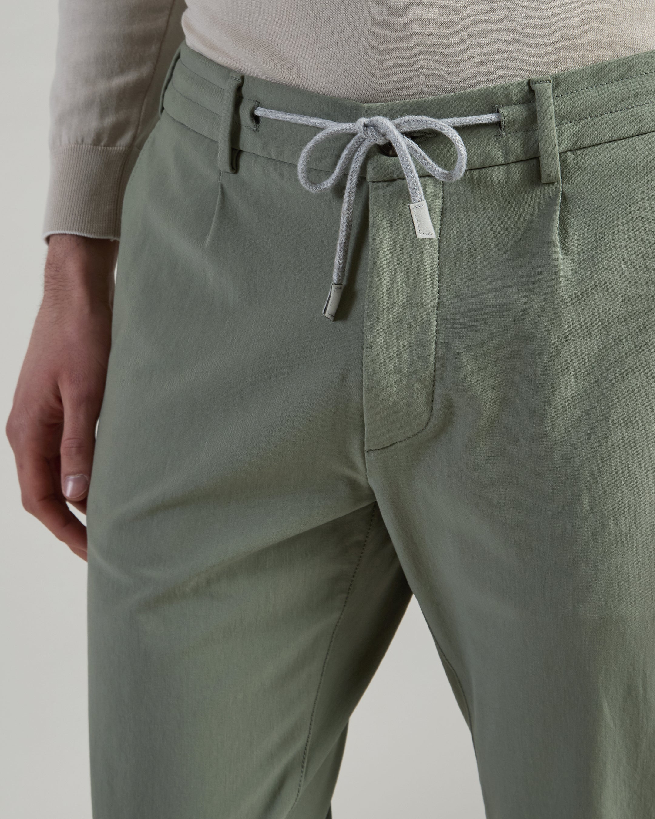 Men's Slim Fit Garment-Dyed Stretch Cotton Trousers - 3