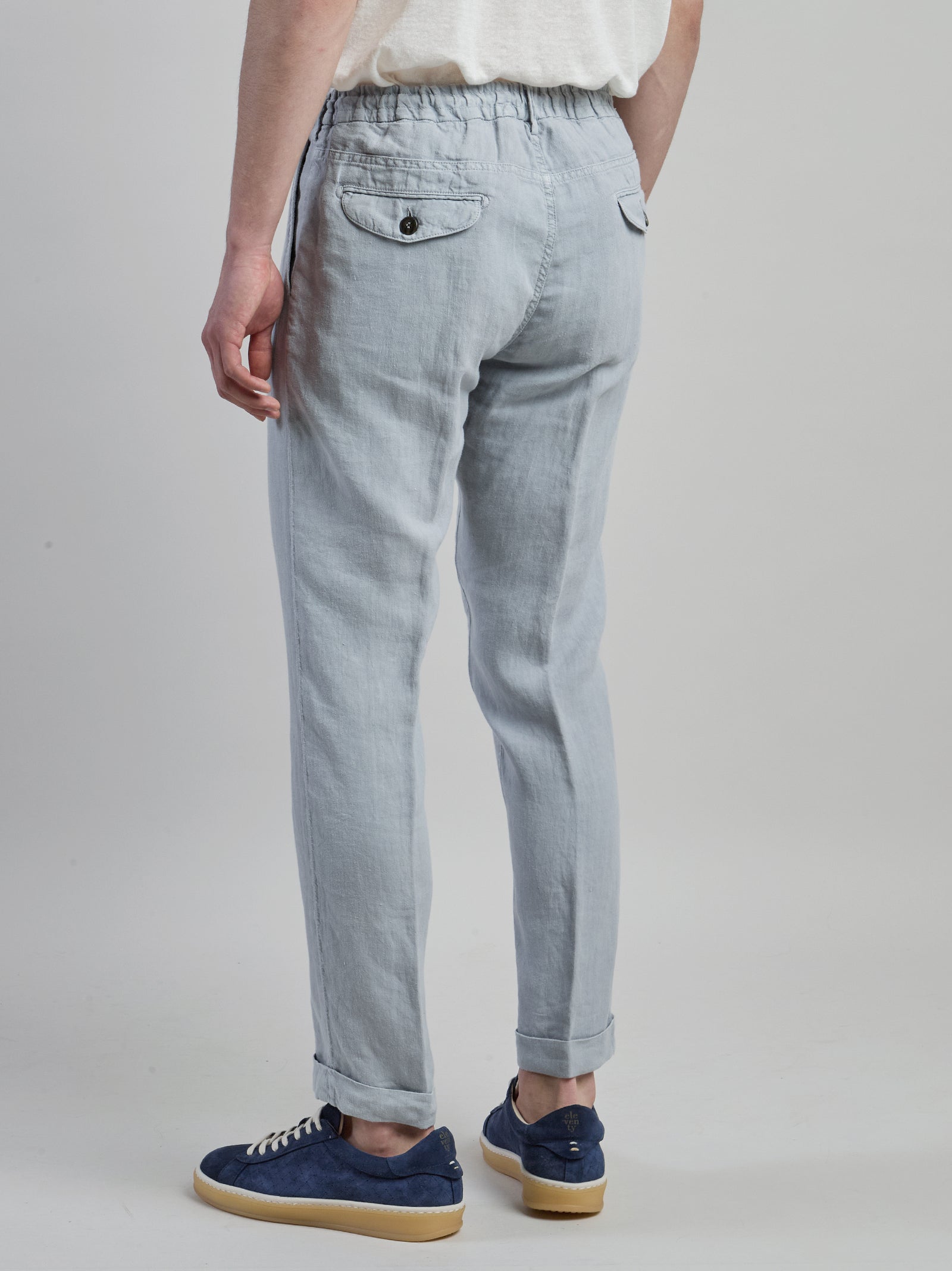 Men's Slim Fit Garment-Dyed Linen Jogger Trousers - 8