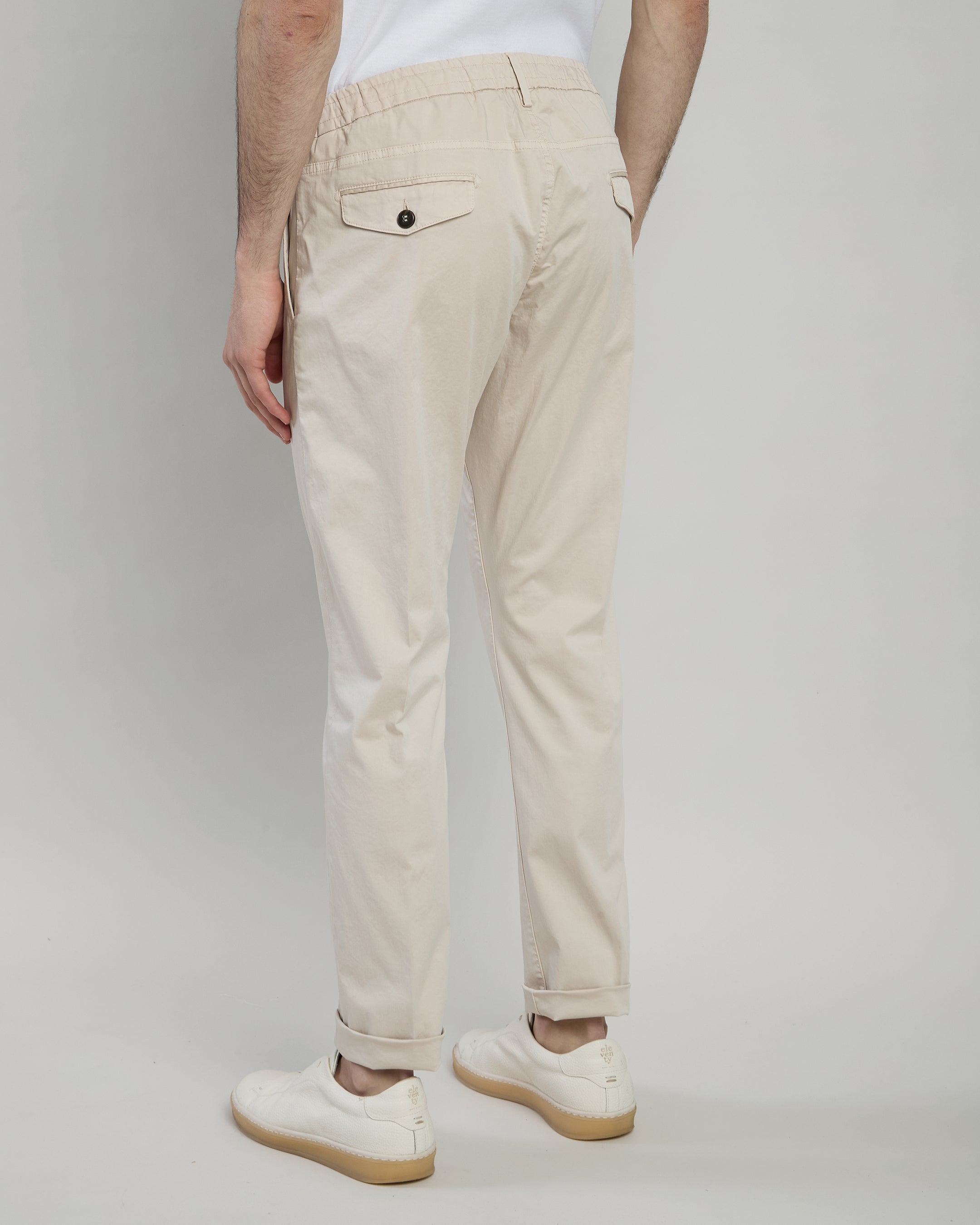 Men's Slim Fit Garment-Dyed Cotton Five-Pocket Trousers - 2