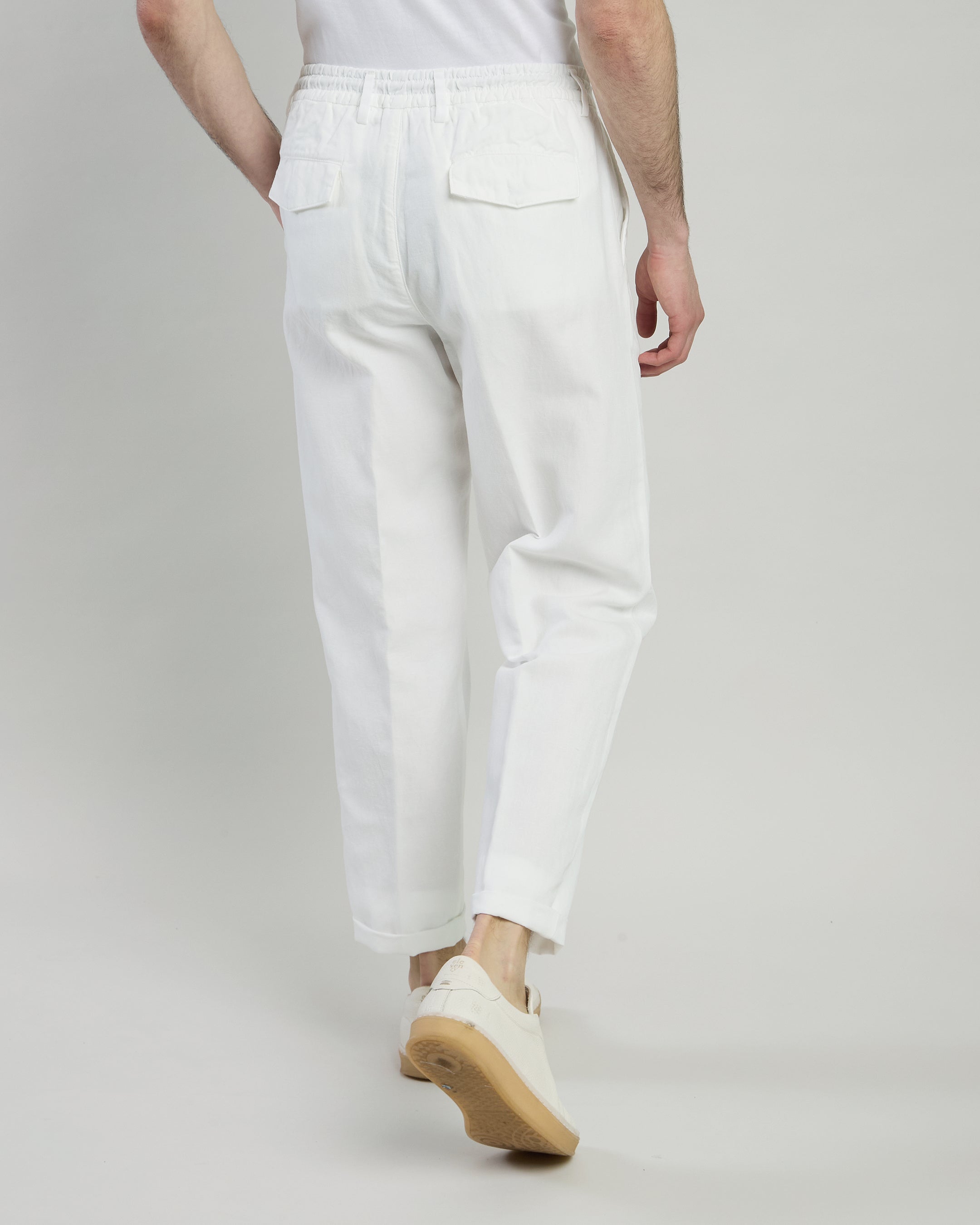 Men's Garment-Dyed Cotton Linen Pleated Joggers - 2