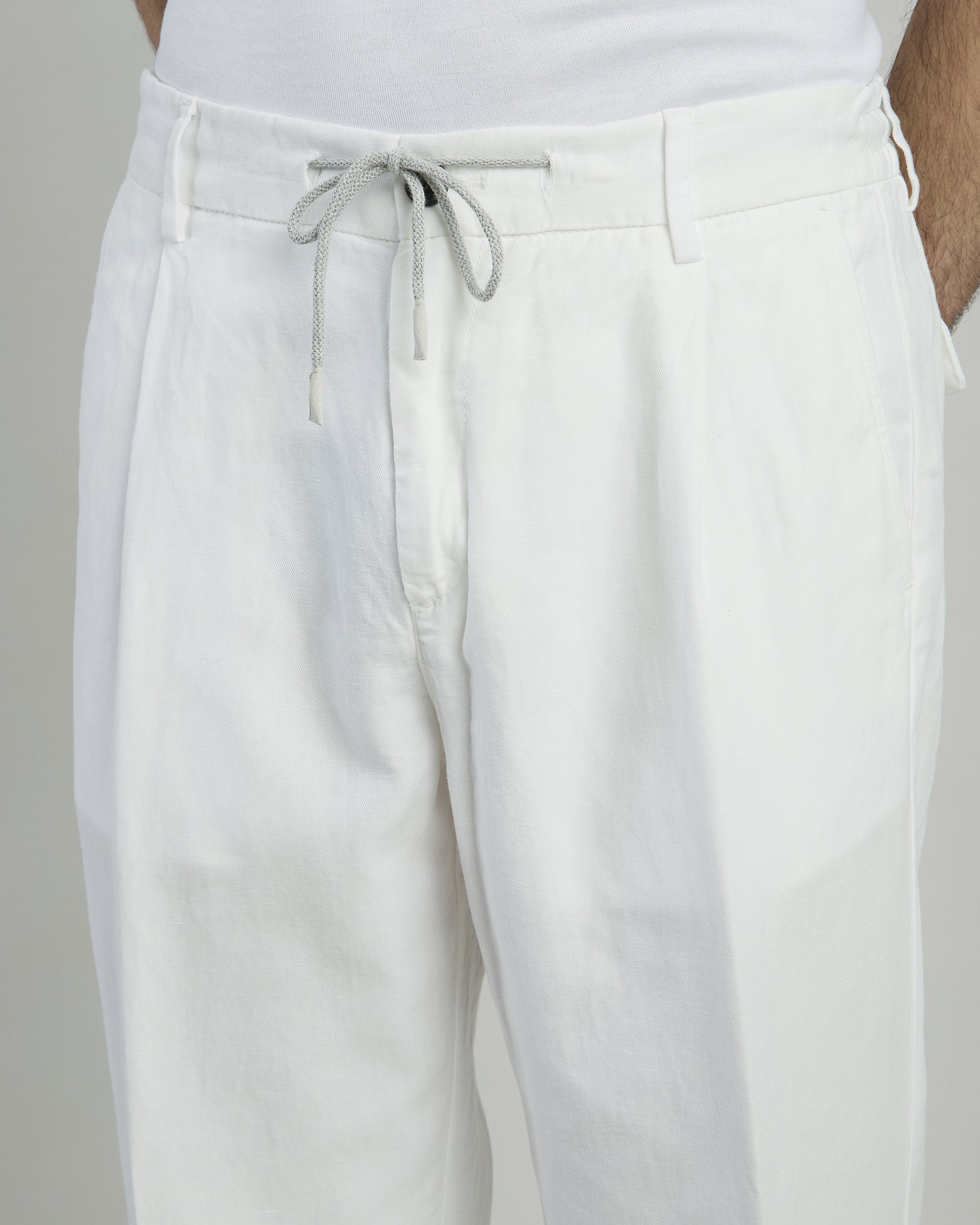 Men's Garment-Dyed Cotton Linen Pleated Joggers - 3