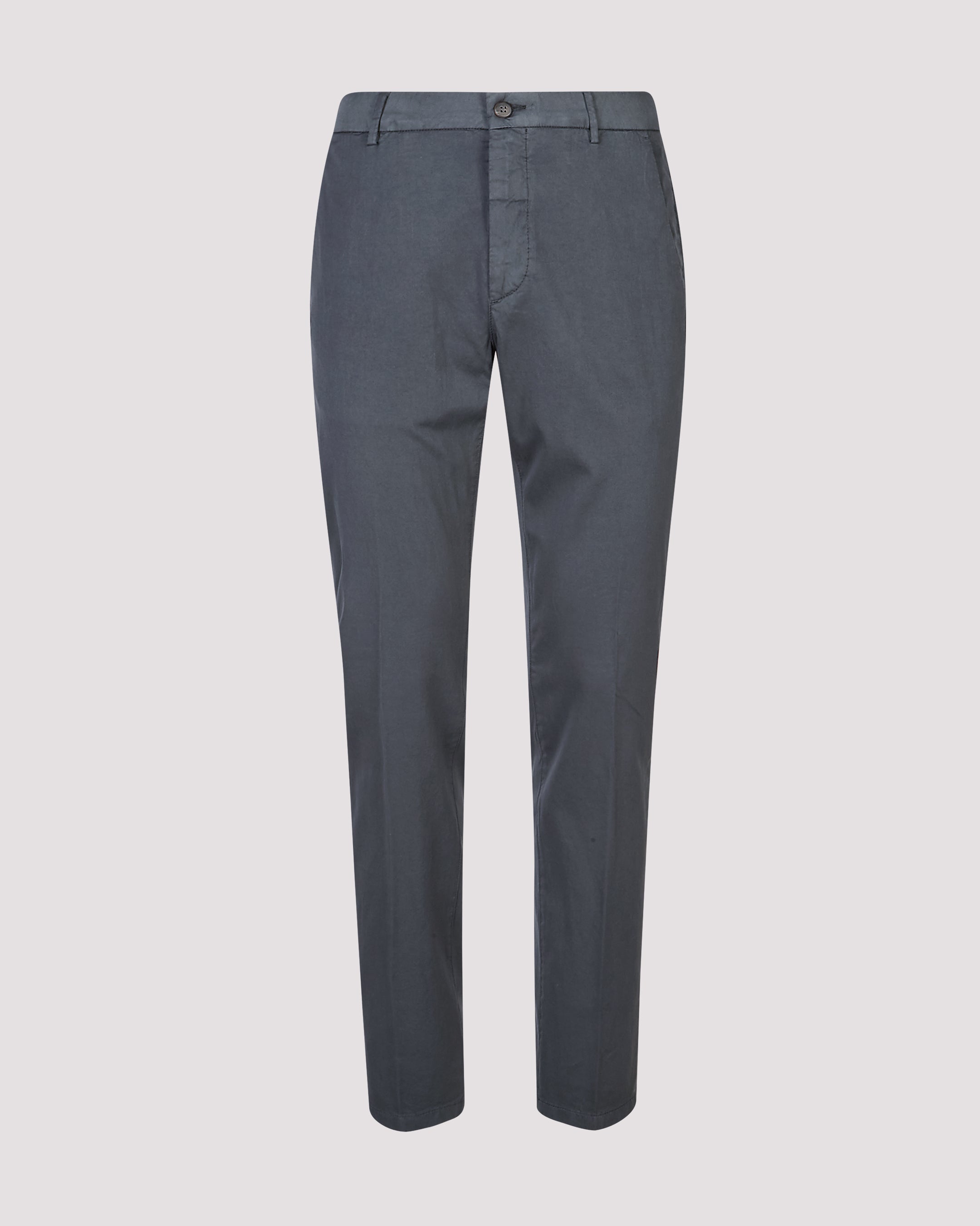 Men's Regular Fit Chino Trousers in Fine Cotton and Silk - 5