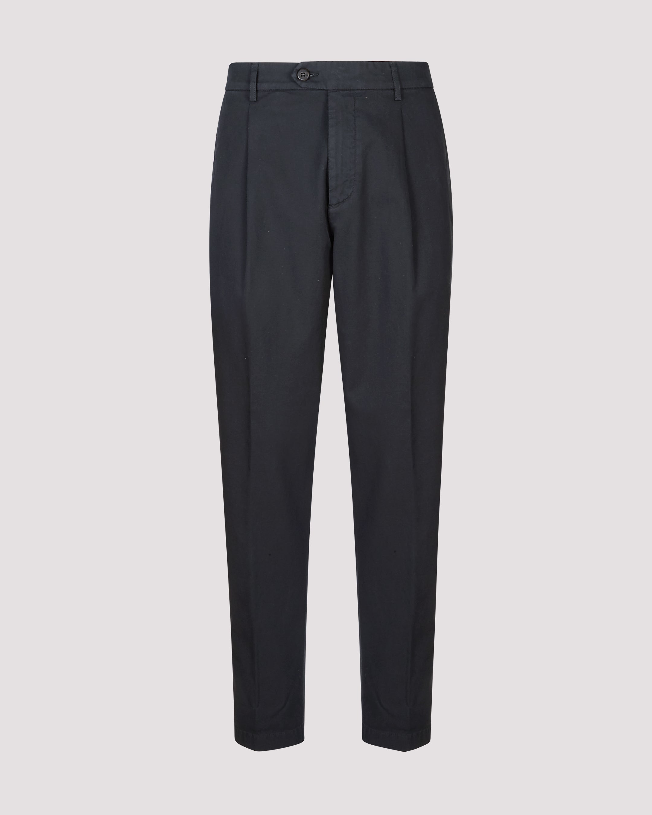 Men's Garment-Dyed Relaxed Fit Pleated Cotton Trousers - 8