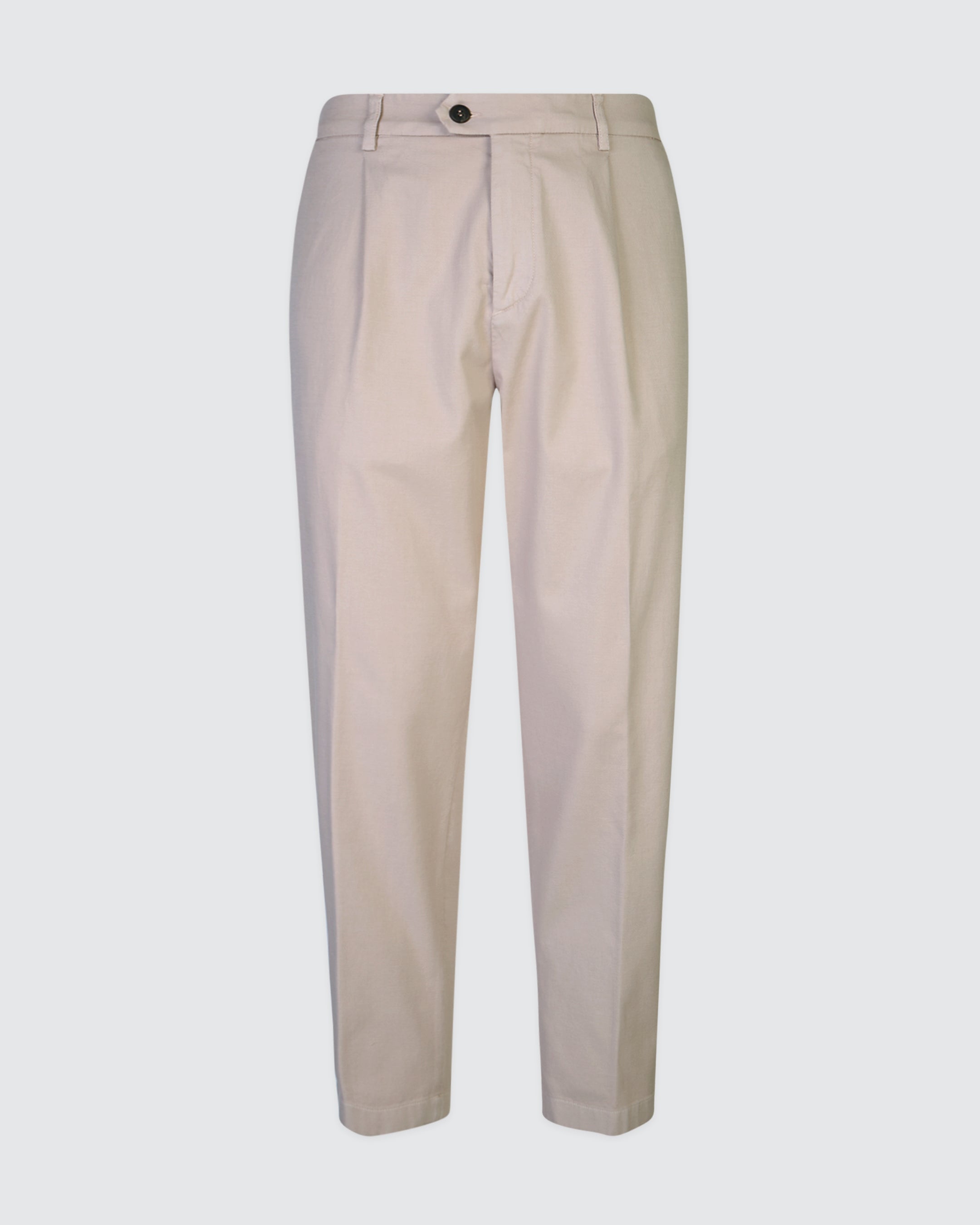 Men's Garment-Dyed Cotton Silk Pleated Trousers