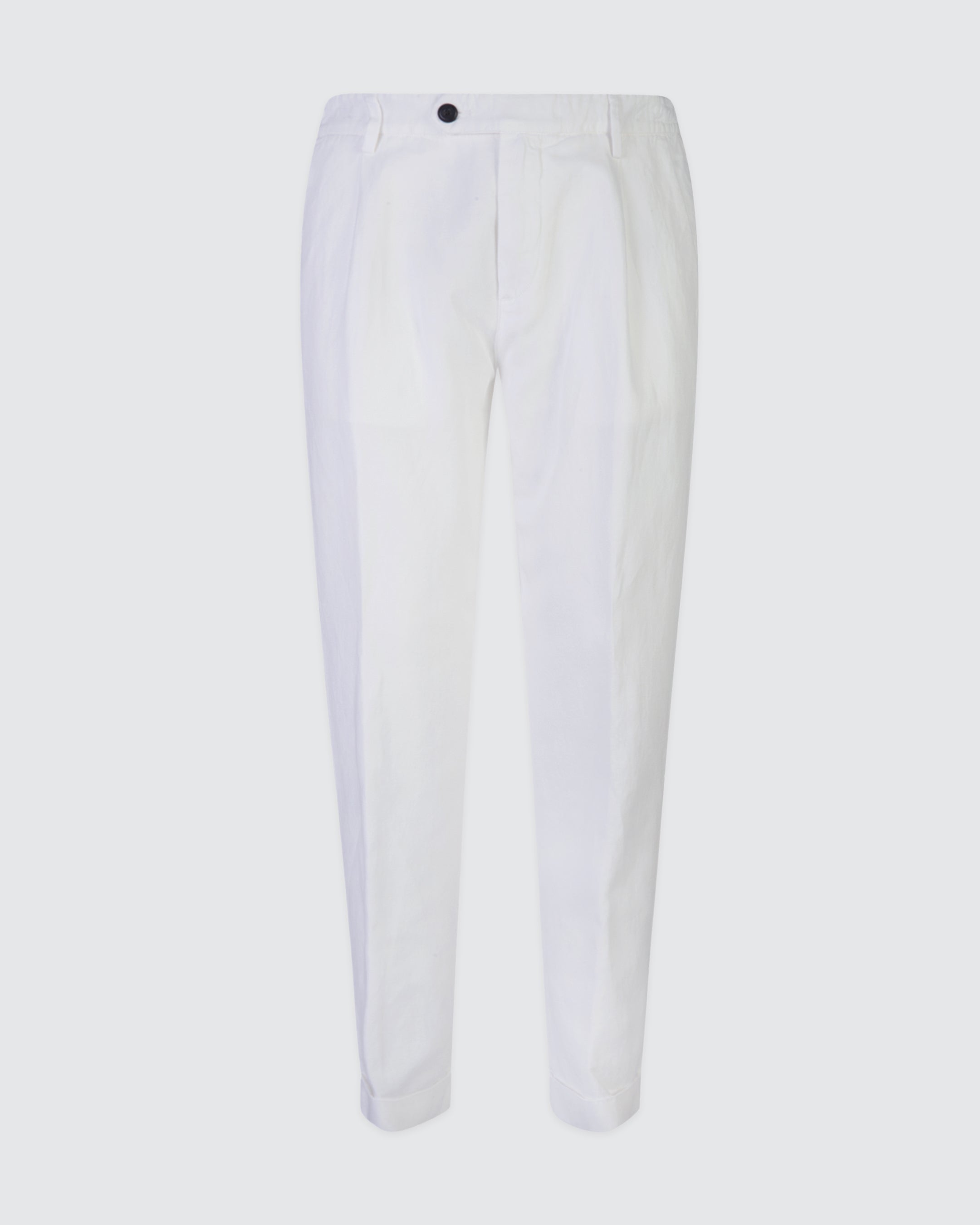 Men's Cotton Linen Chino Trousers with Pleats - 4