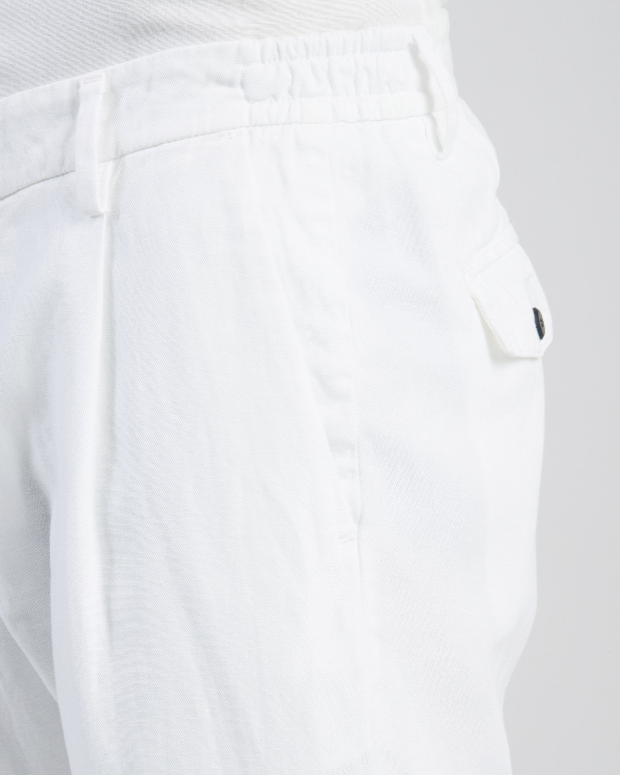 Men's Cotton Linen Chino Trousers with Pleats - 3