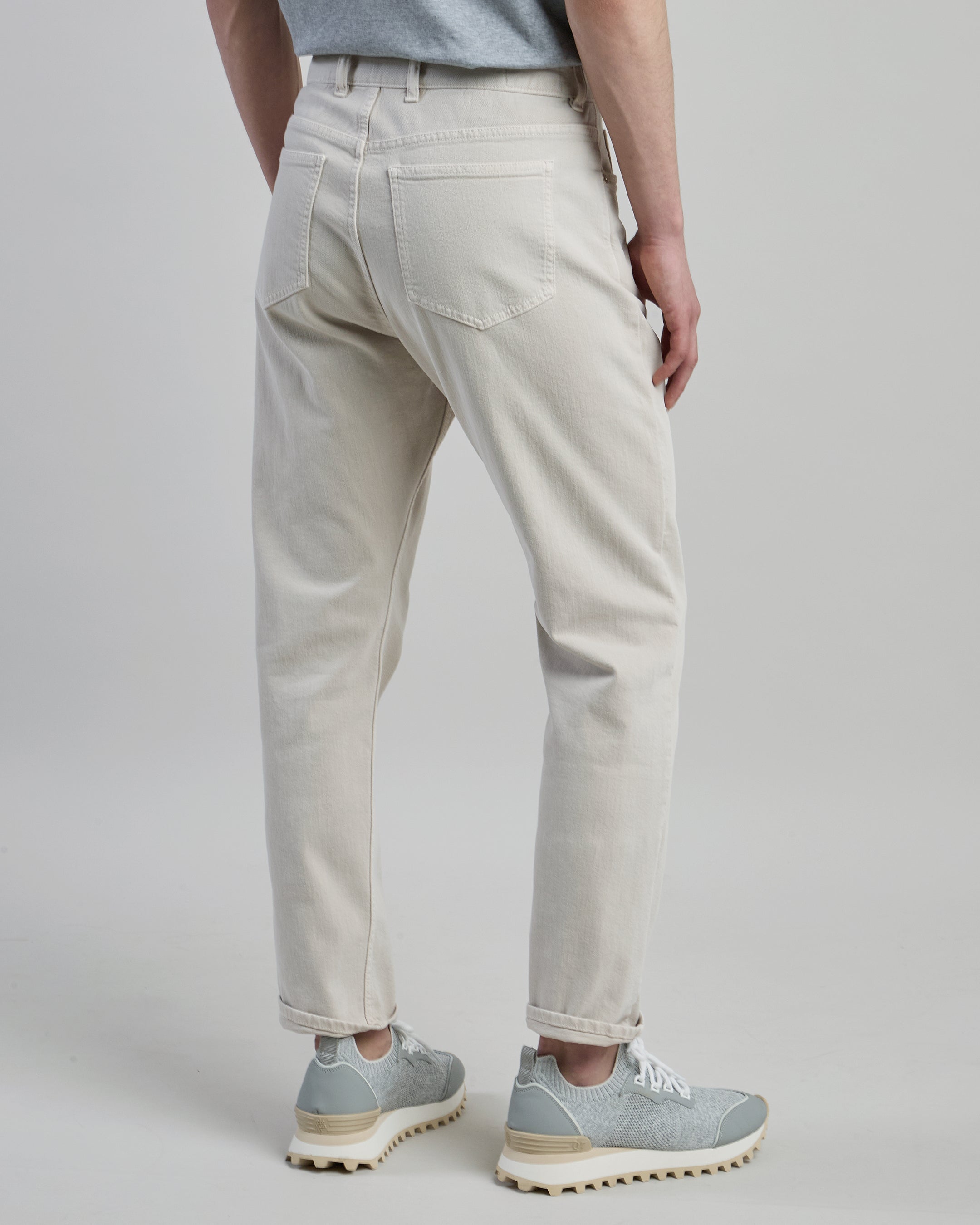Men's Regular Fit Garment-Dyed Cotton Denim Trousers