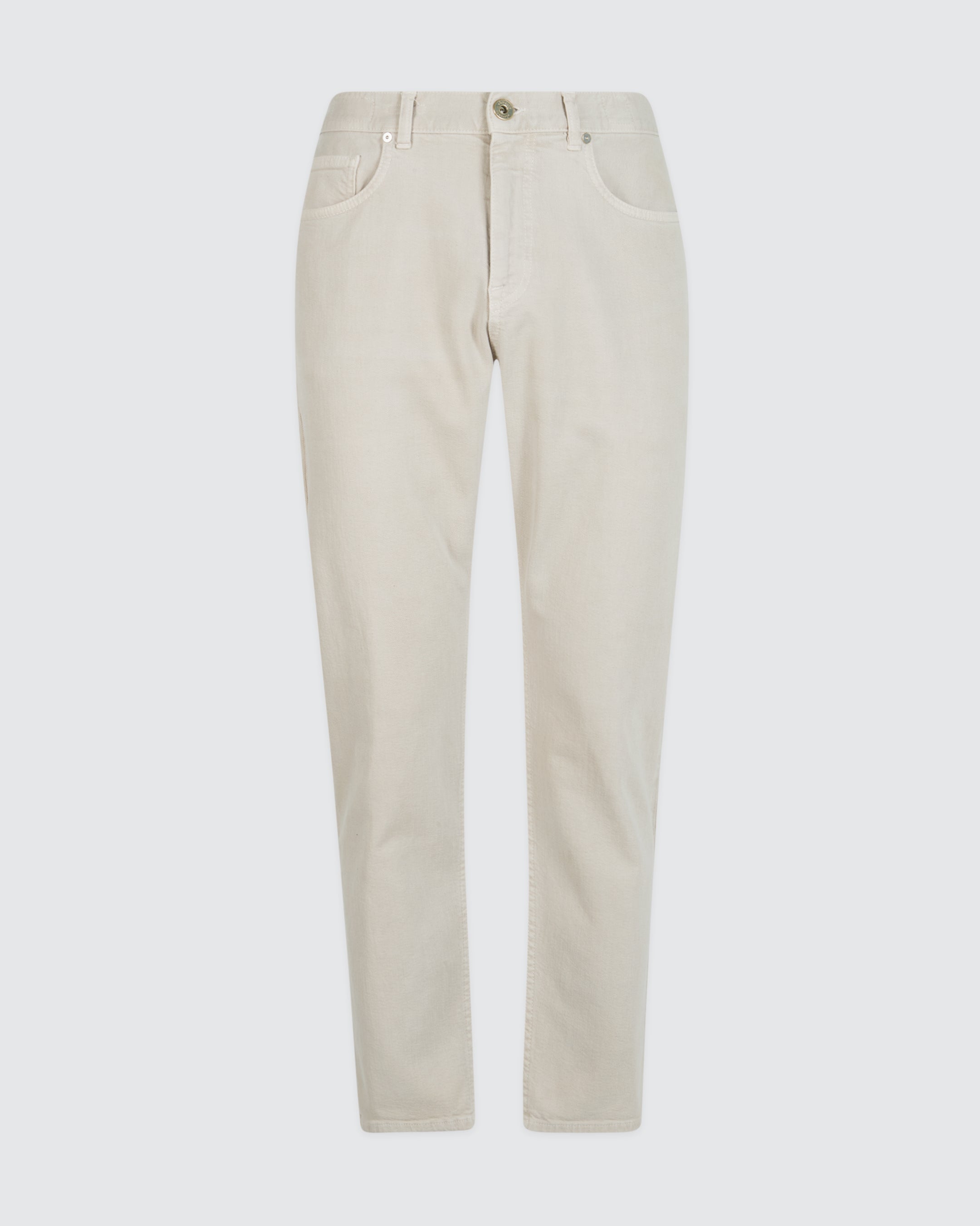 Men's Regular Fit Garment-Dyed Cotton Denim Trousers - 8