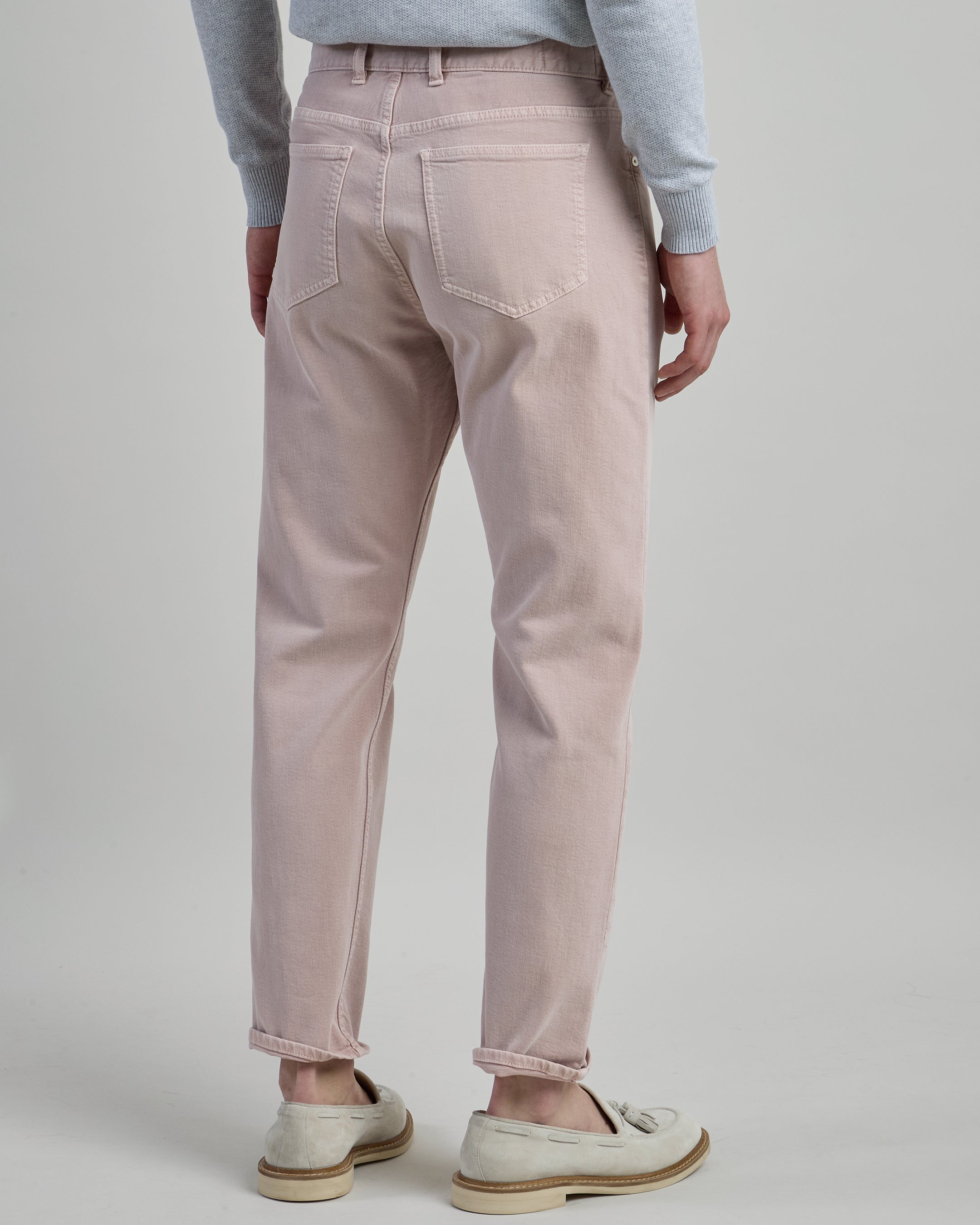 Men's Regular Fit Garment-Dyed Cotton Denim Trousers alternative
