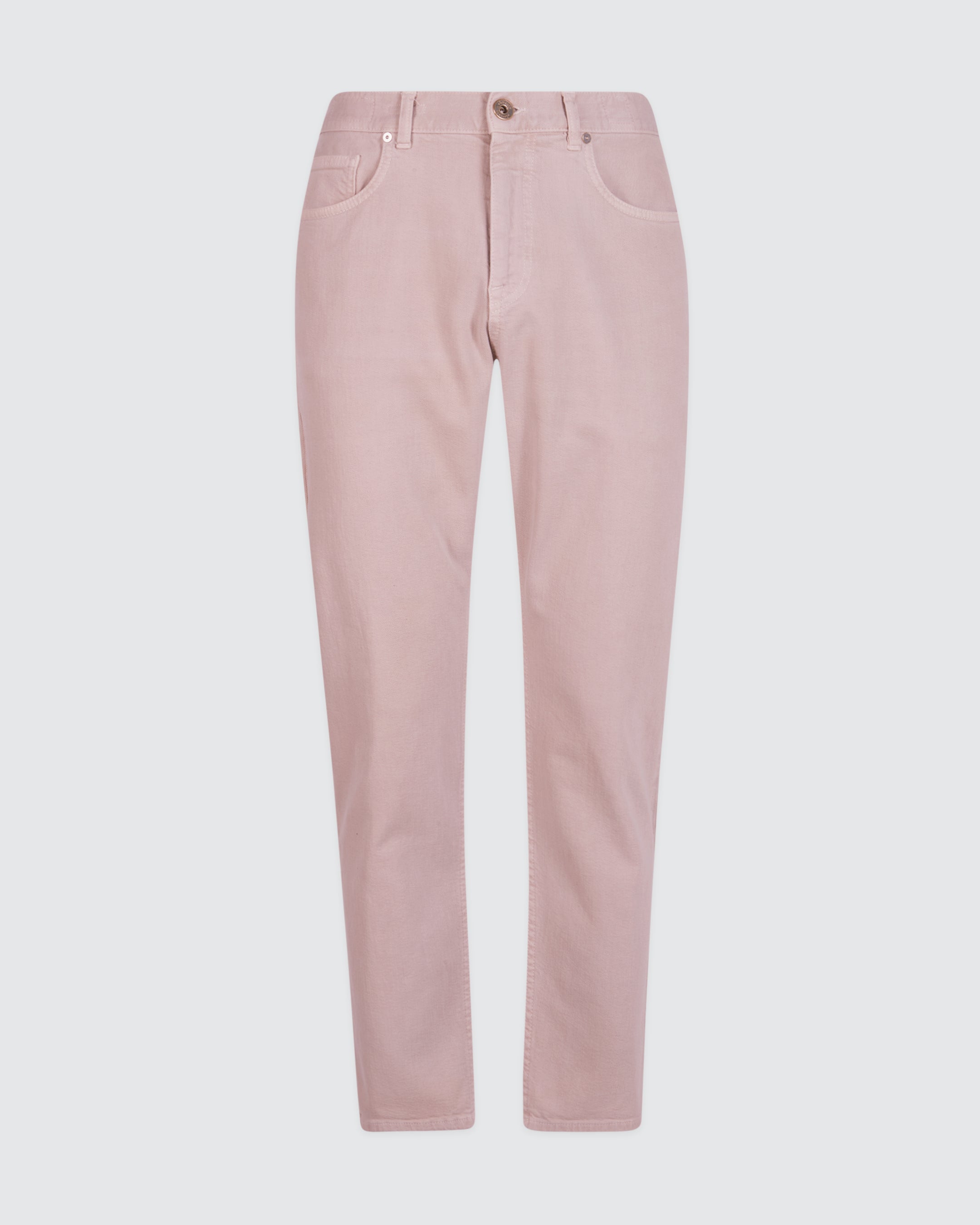 Men's Regular Fit Garment-Dyed Cotton Denim Trousers - 4