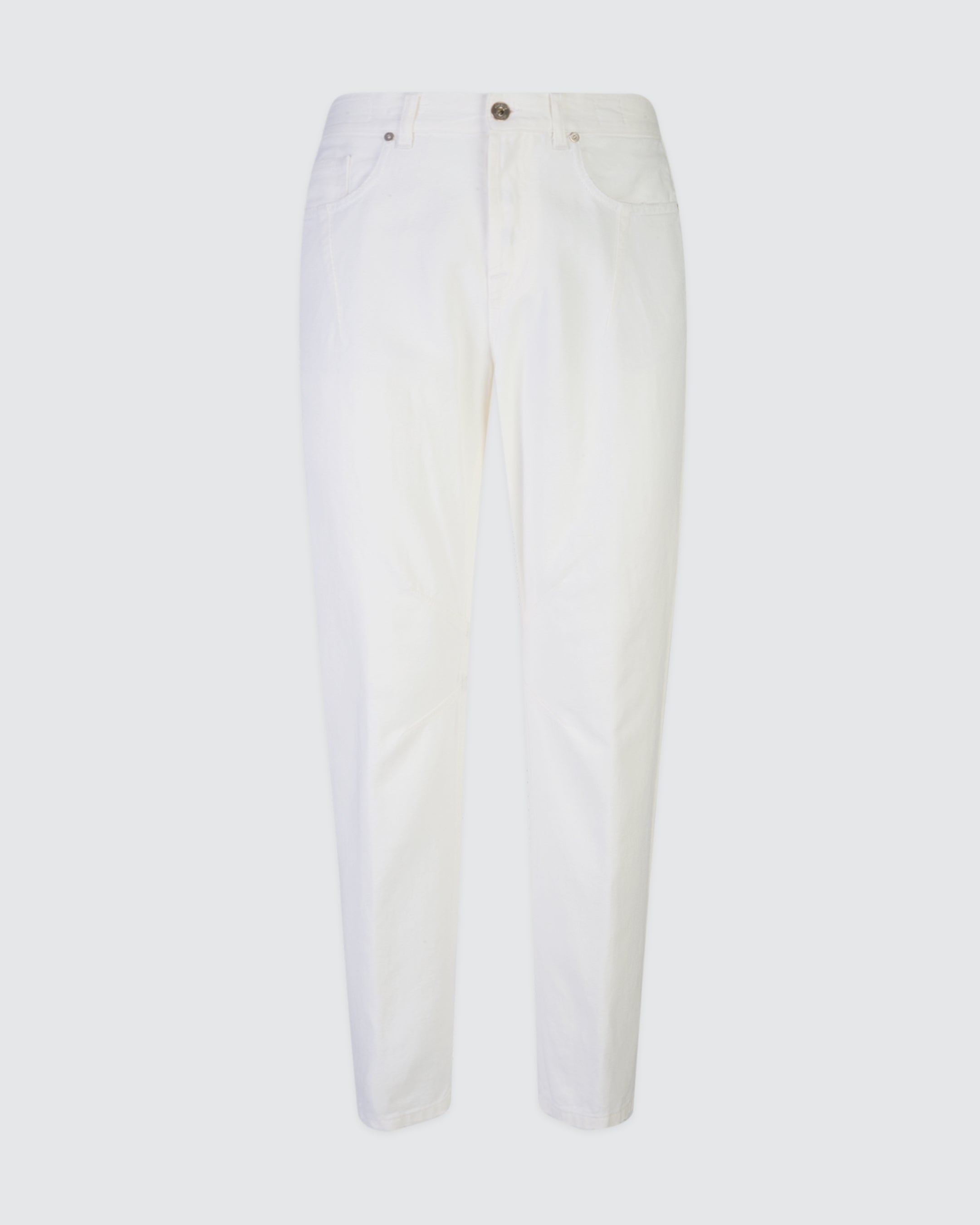 Relaxed Fit Cotton Linen Denim 5-Pocket Trousers - 4