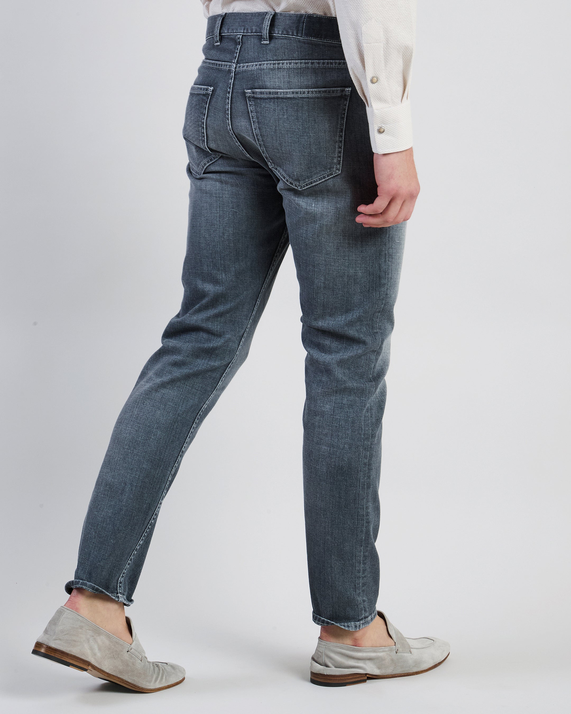 Men's Regular Fit Cotton Denim 5-Pocket Trousers - 2