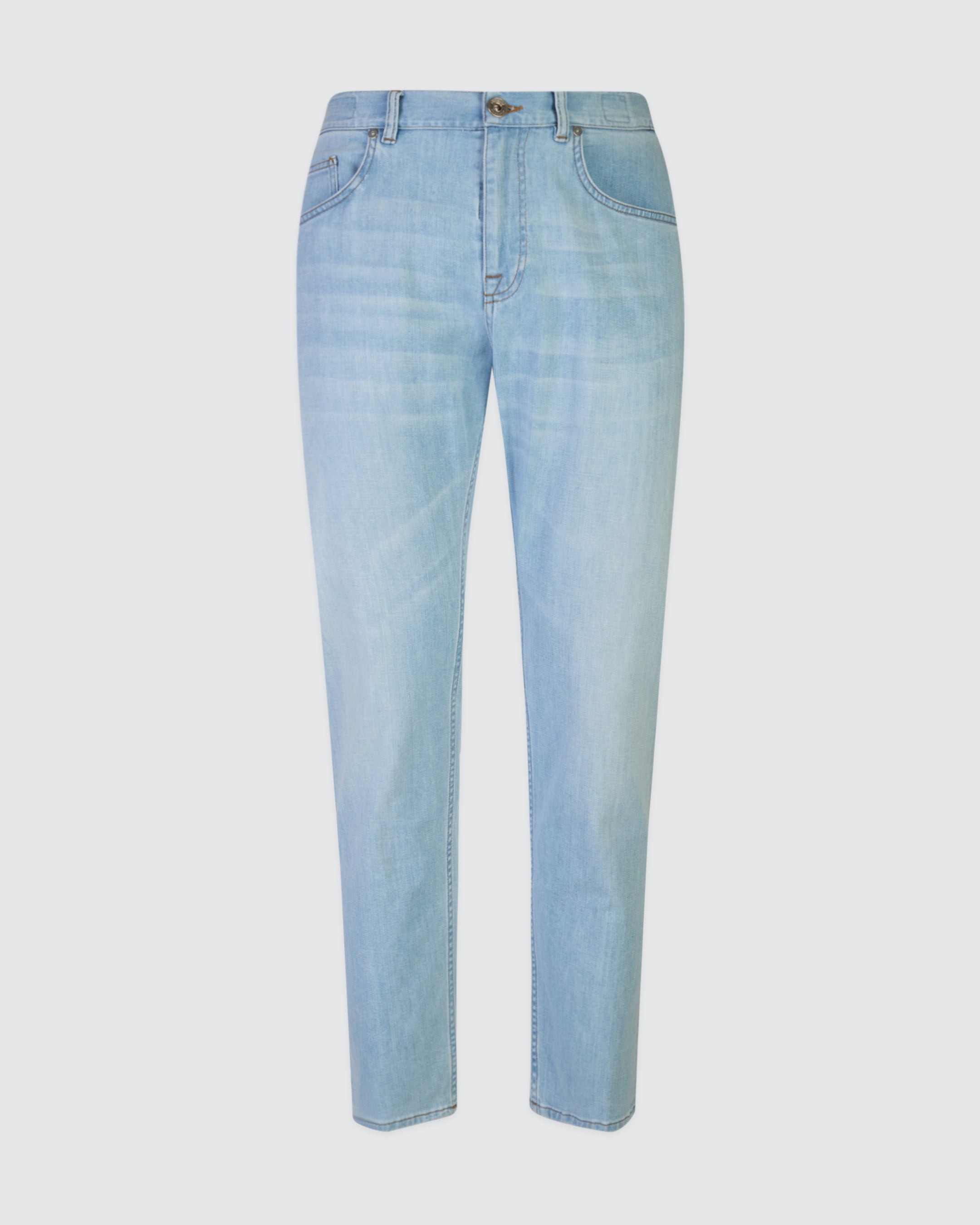 Men's Regular Fit 5-Pocket Trousers in Cotton Denim - 5