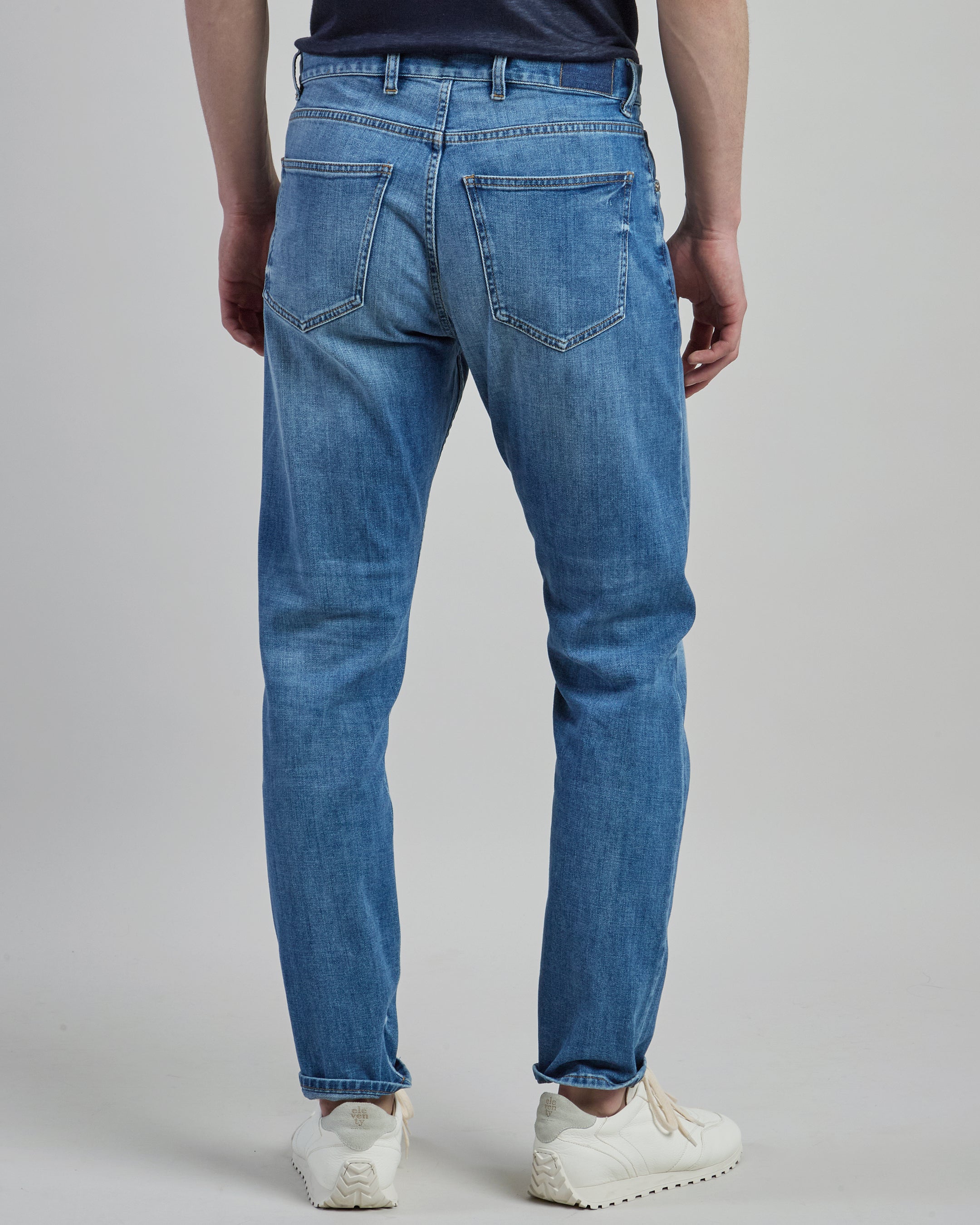 Men's Regular Fit 5-Pocket Trousers in Cotton Denim alternative