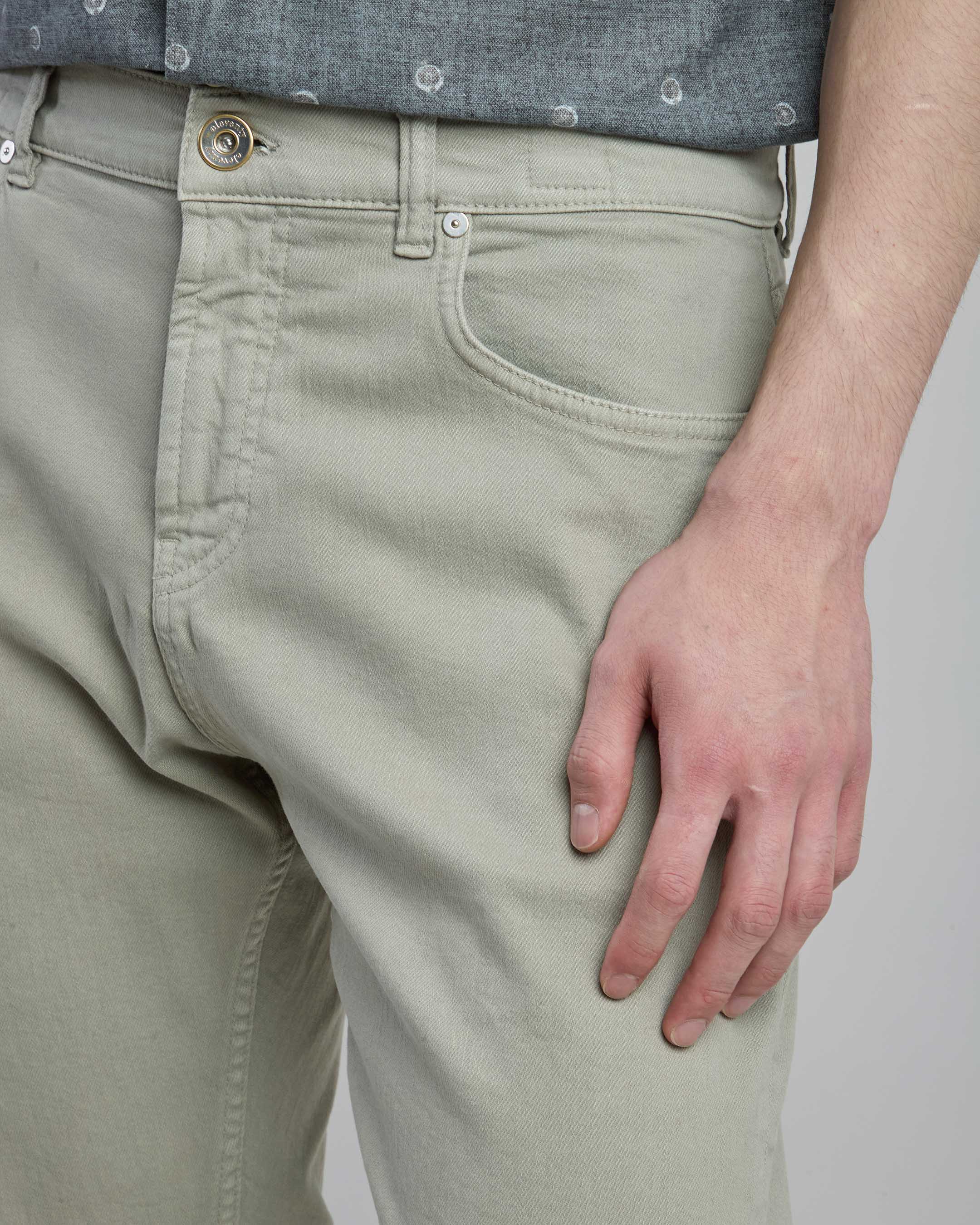 Men's Regular Fit Stretch Cotton Denim 5-Pocket Trousers