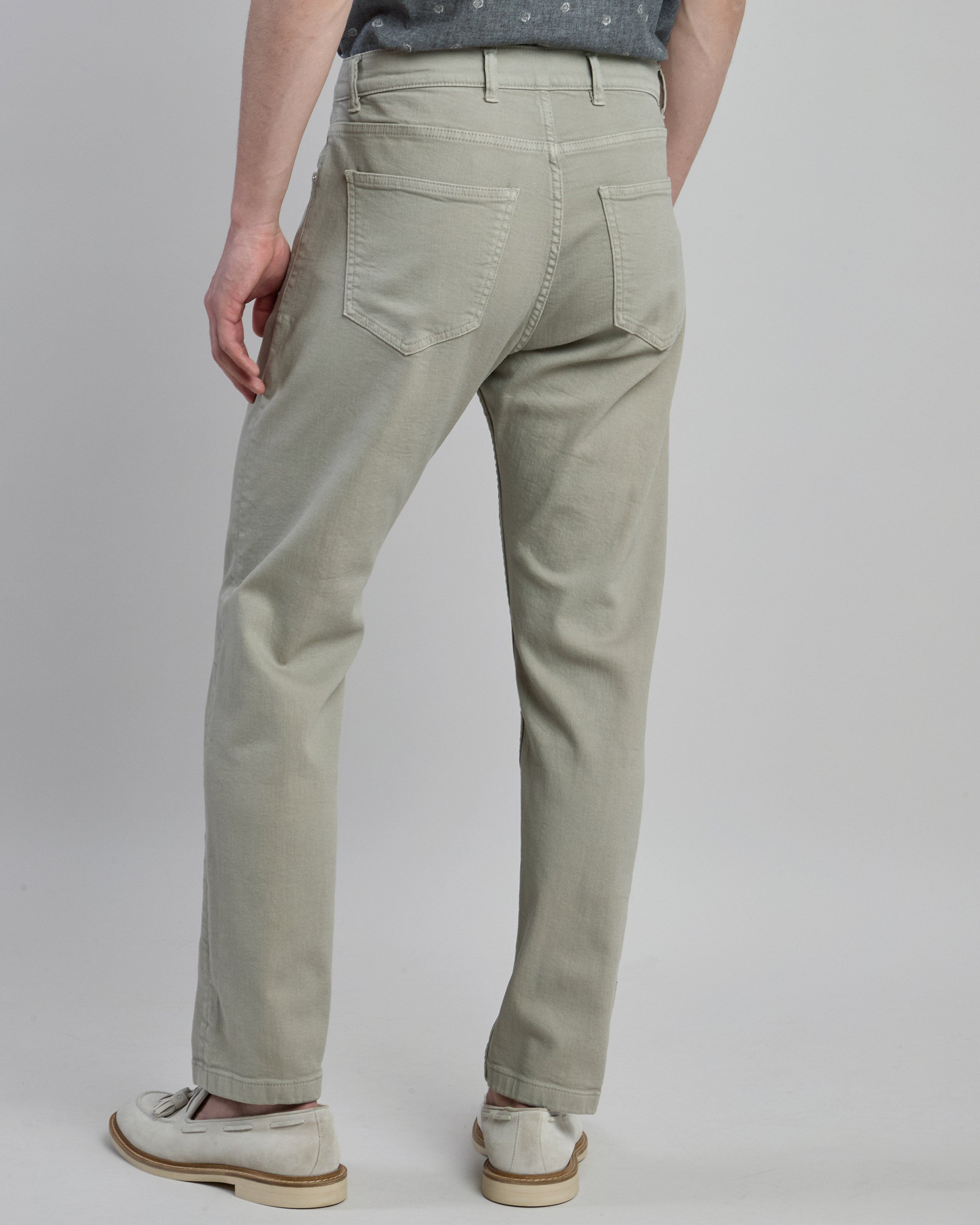 Men's Regular Fit Stretch Cotton Denim 5-Pocket Trousers | Eleventy