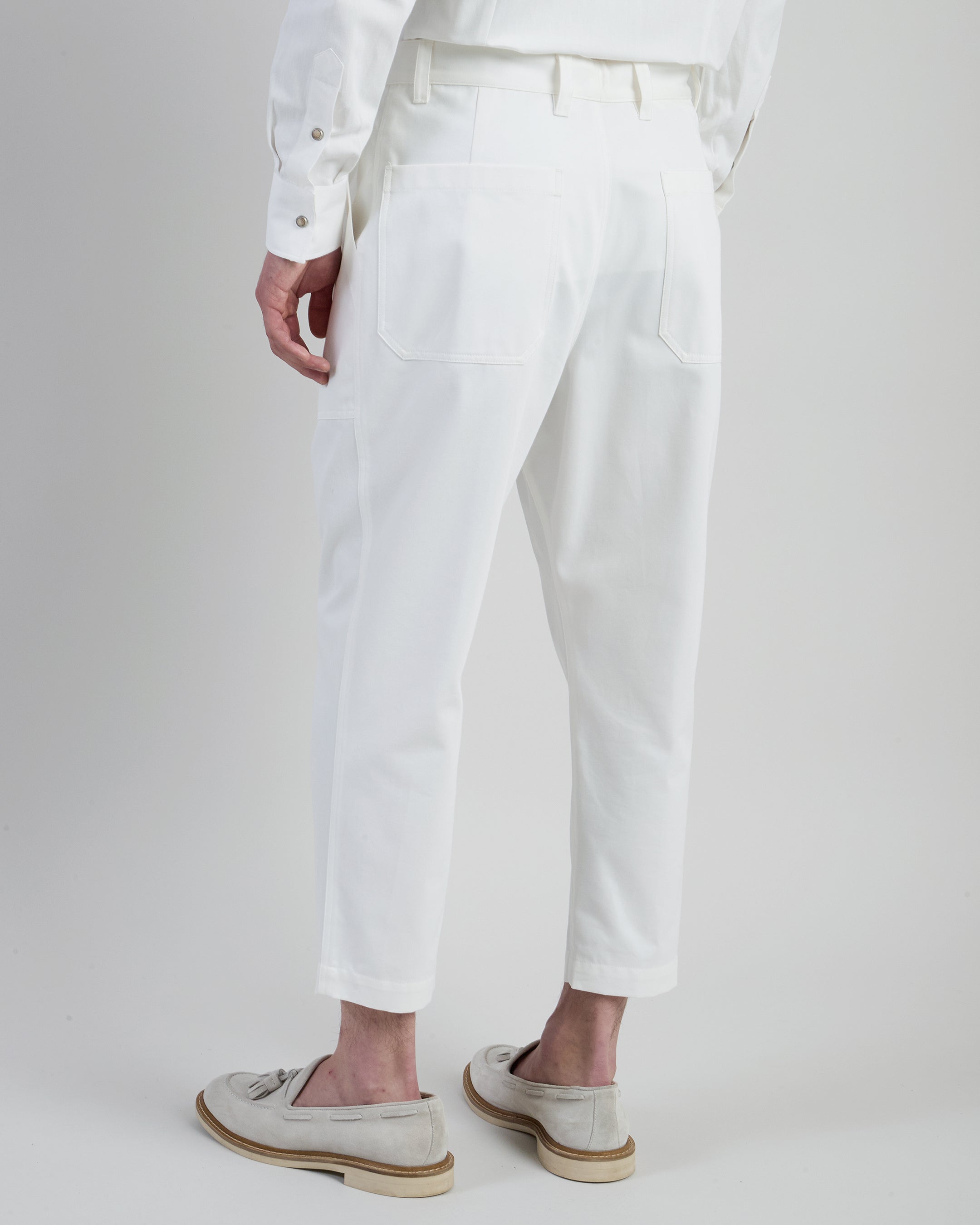 Men's Relaxed Fit Cotton Fatigue Trousers with Pleats alternative