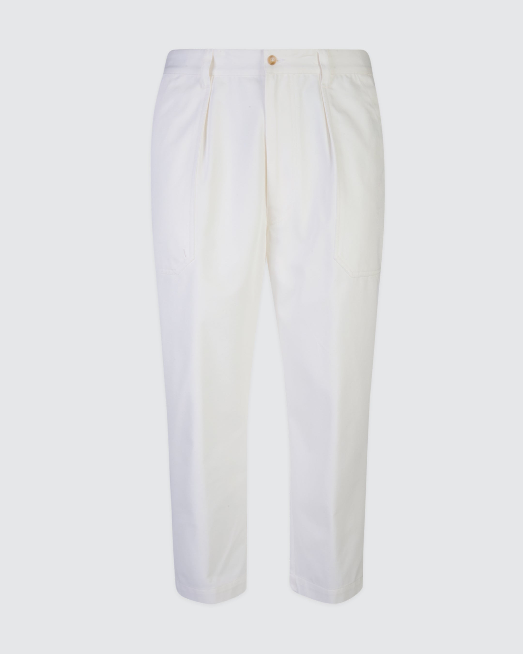 Men's Relaxed Fit Cotton Fatigue Trousers with Pleats
