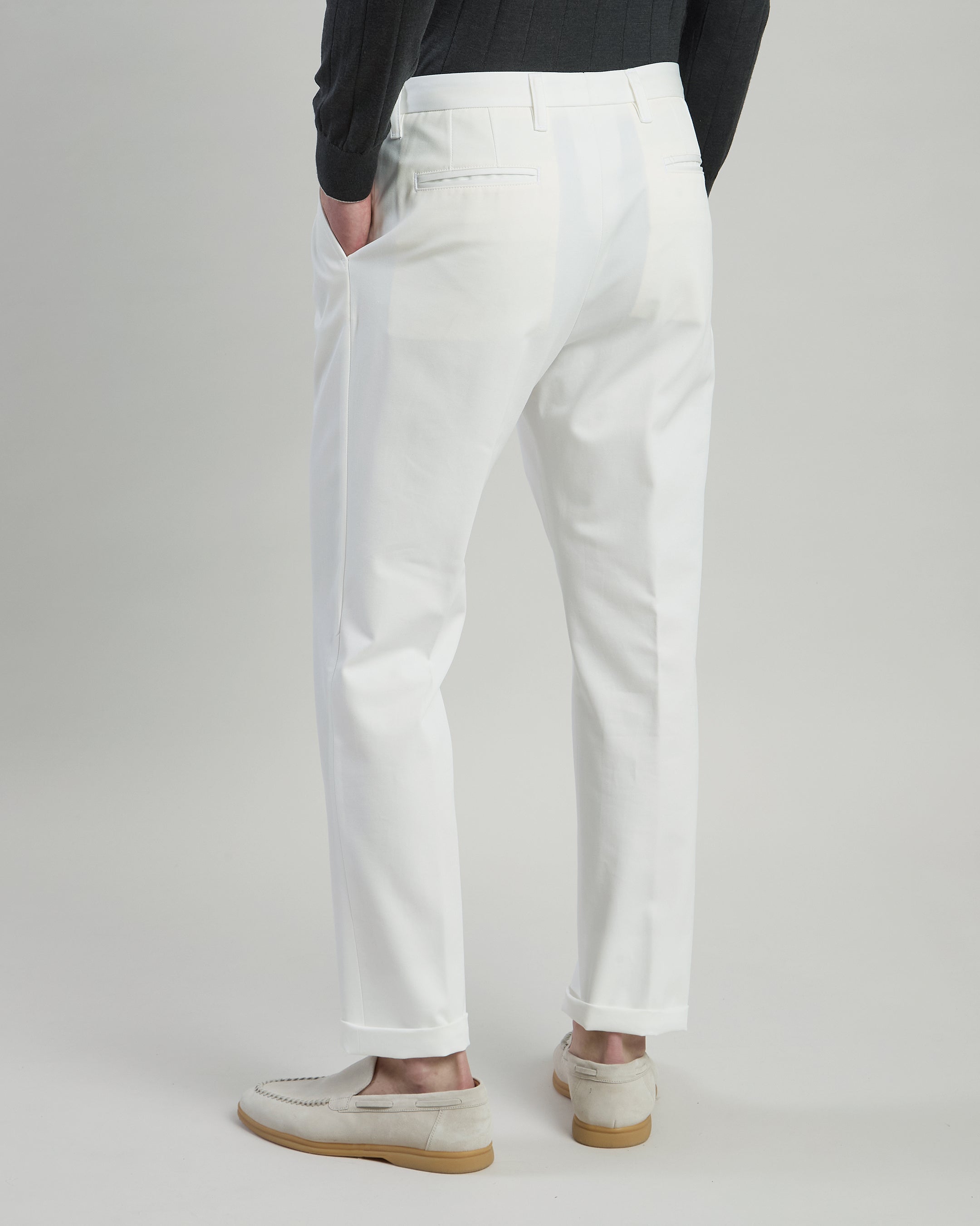 Men's Tailored Cotton Pleated Trousers Made in Italy alternative