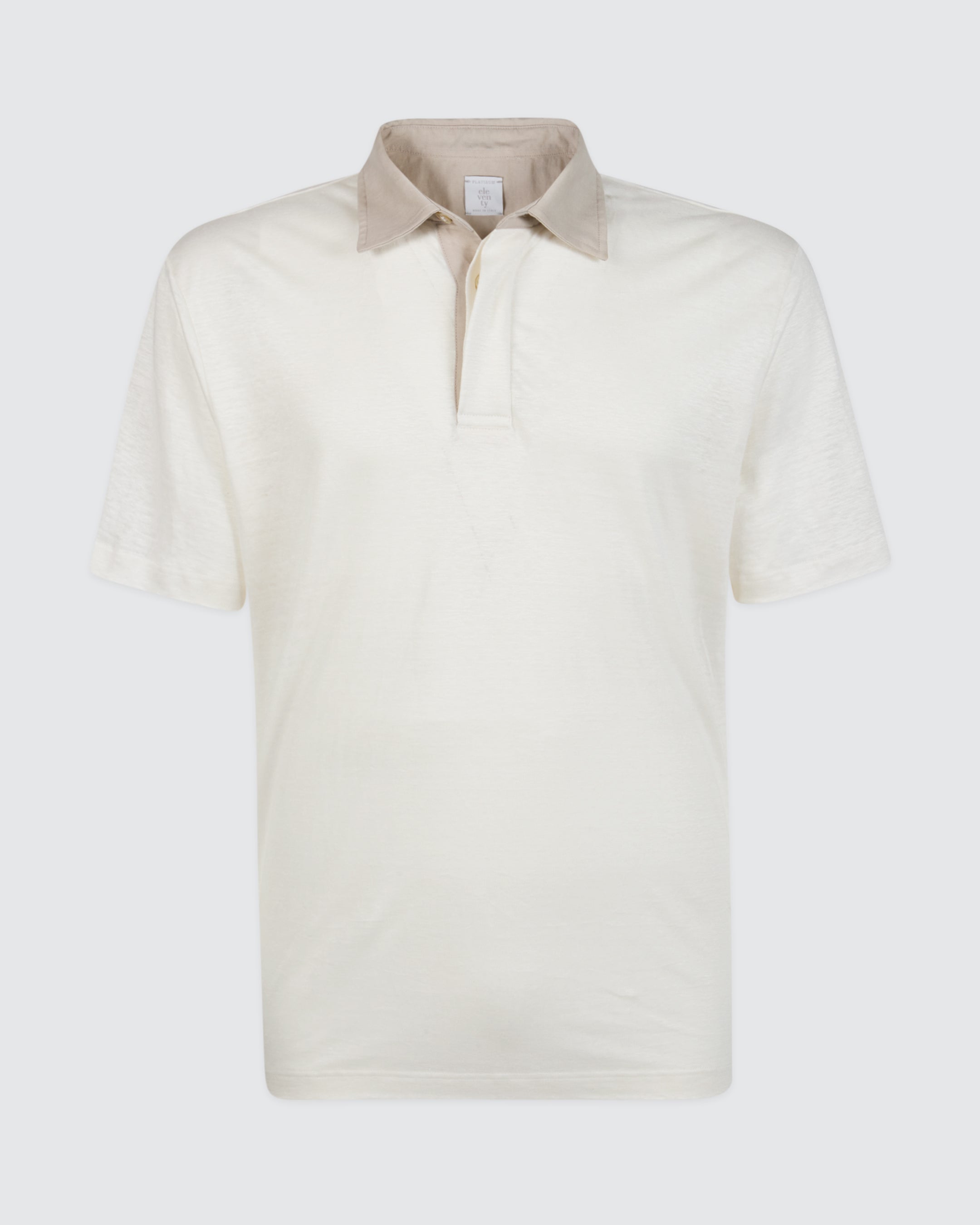 Men's Linen Jersey Polo Shirt with Contrast Collar - 5