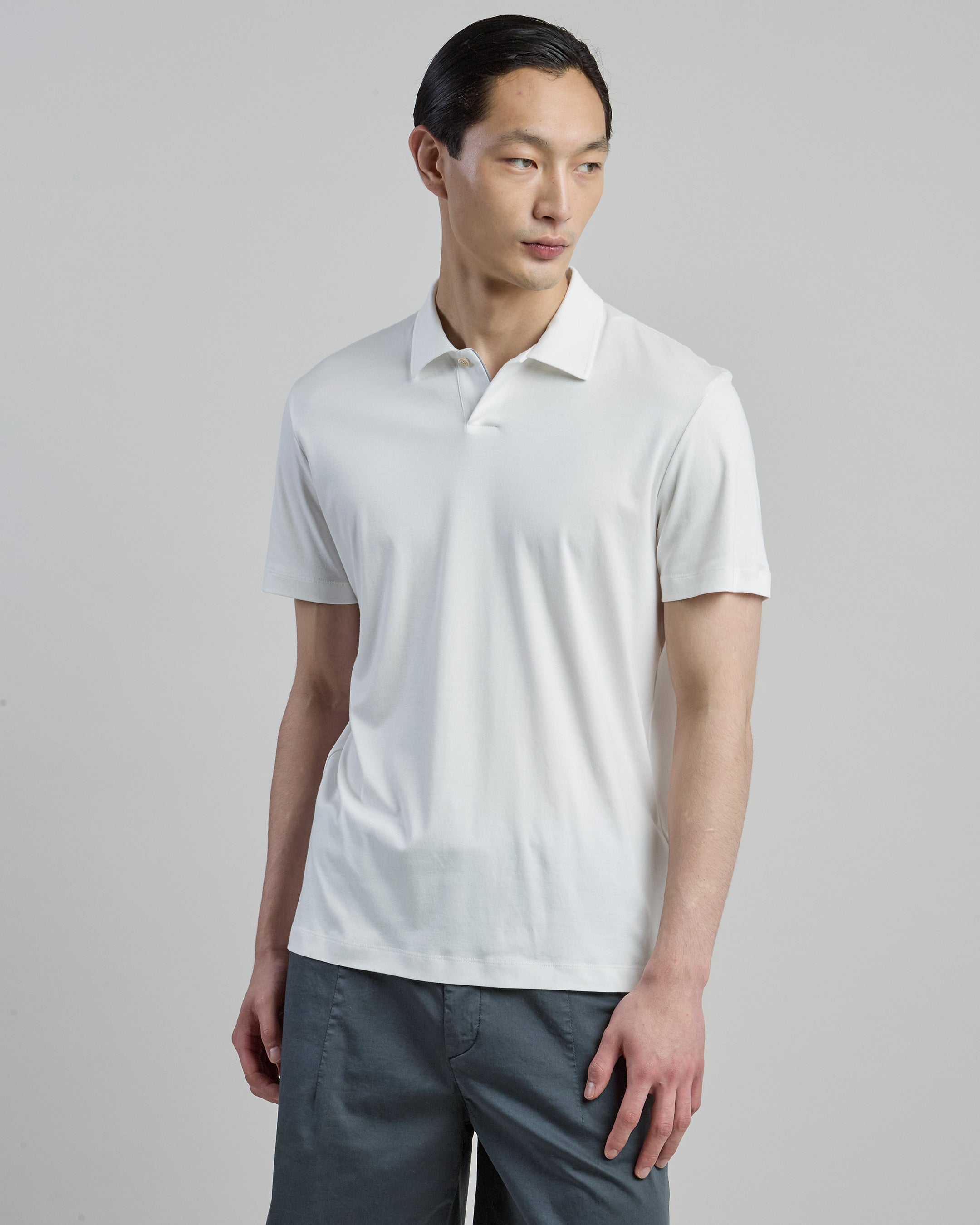Men's Short-Sleeved Modal and Cotton Polo Shirt