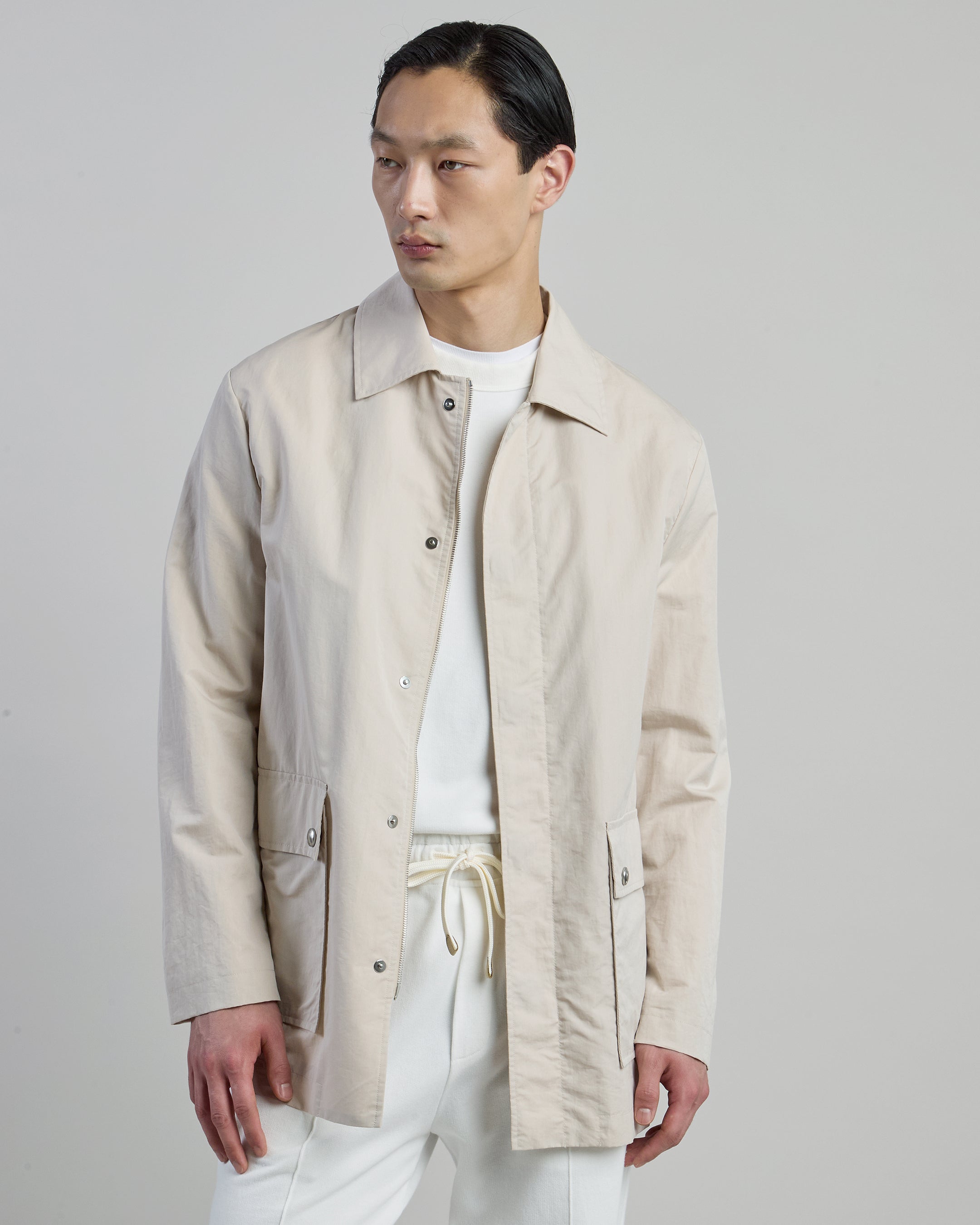 Versatile Men's Relaxed Fit Cotton and Silk Parka Jacket - 1