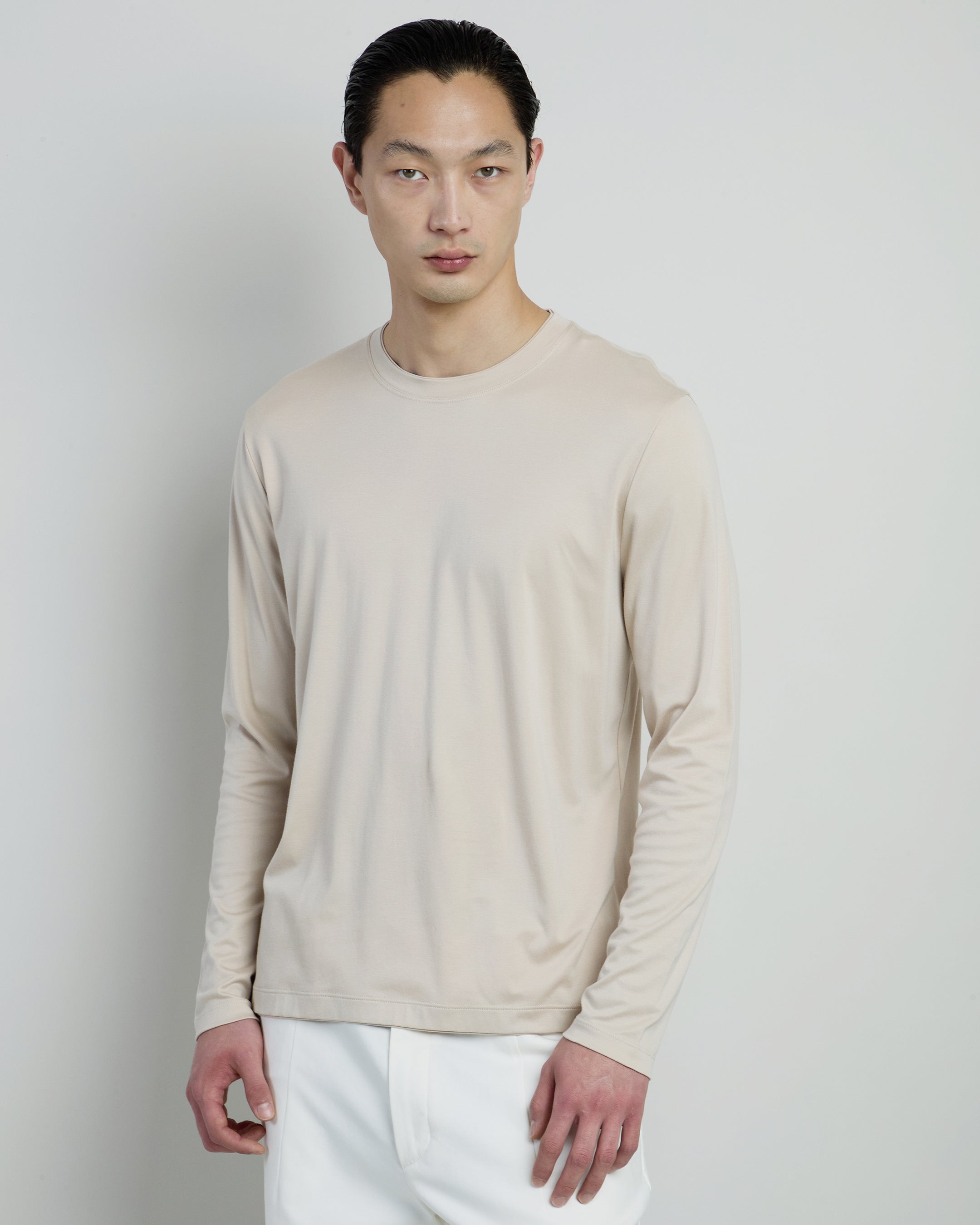 Men's Long Sleeve Modal Cotton Crew Neck T-shirt