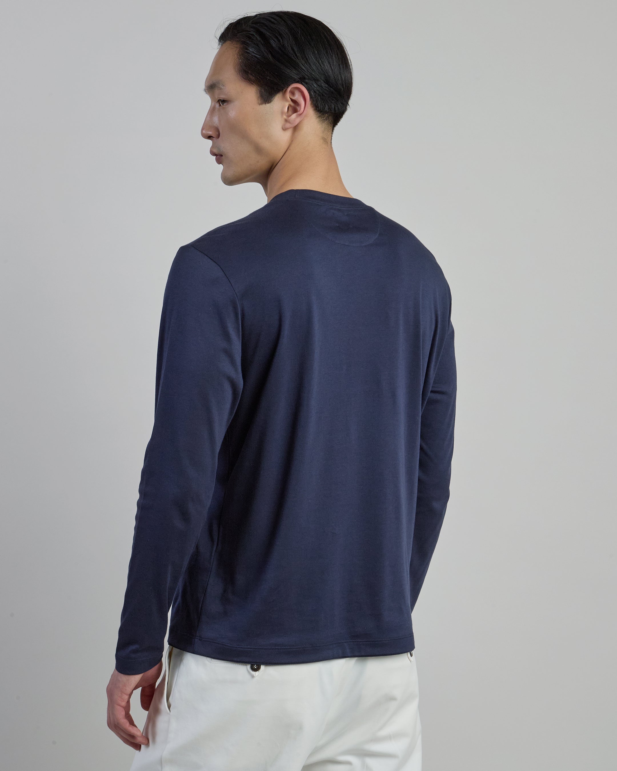 Men's Long Sleeve Modal Cotton Crew Neck T-shirt