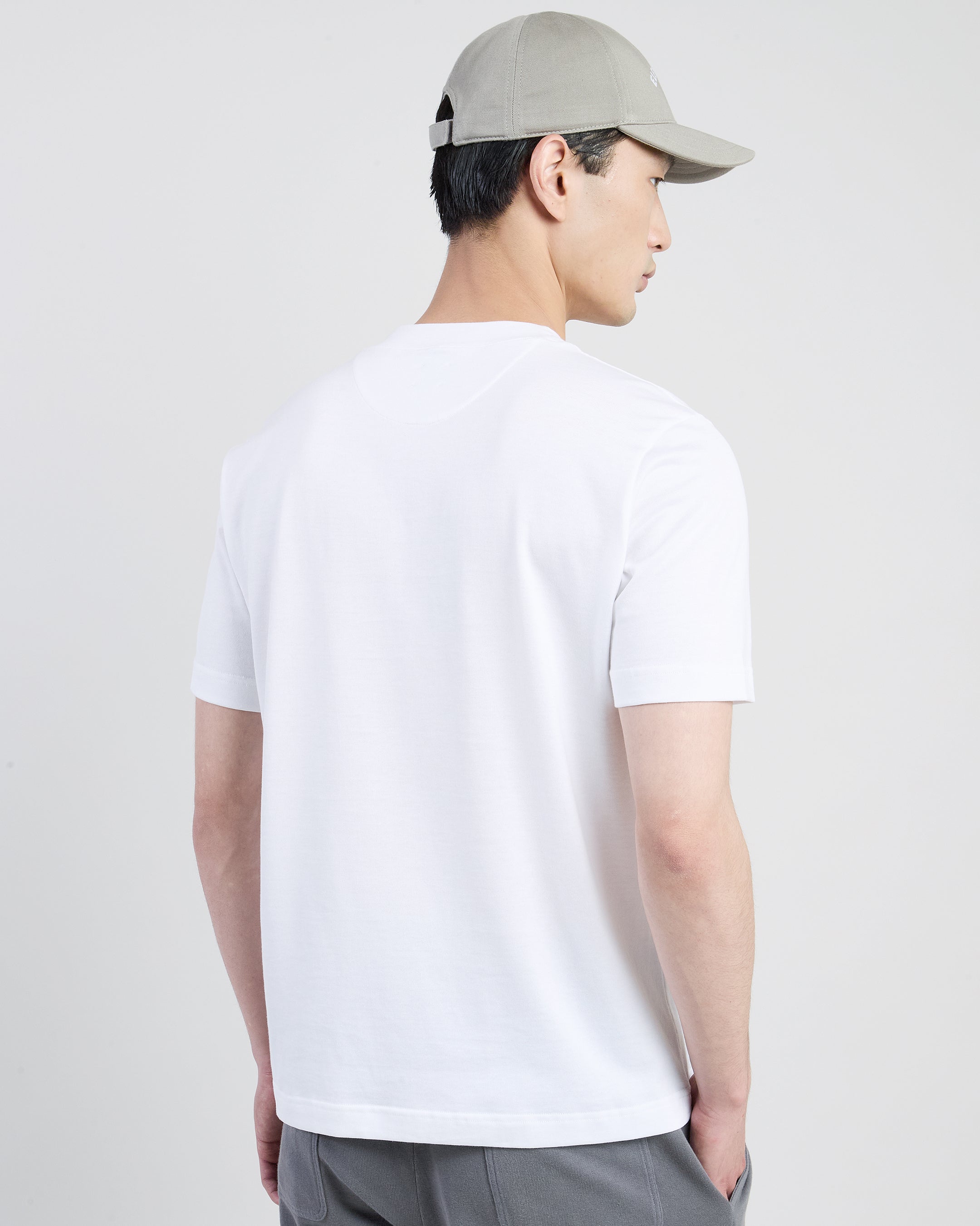 Men's Giza Cotton Crew Neck T-Shirt with High Collar alternative
