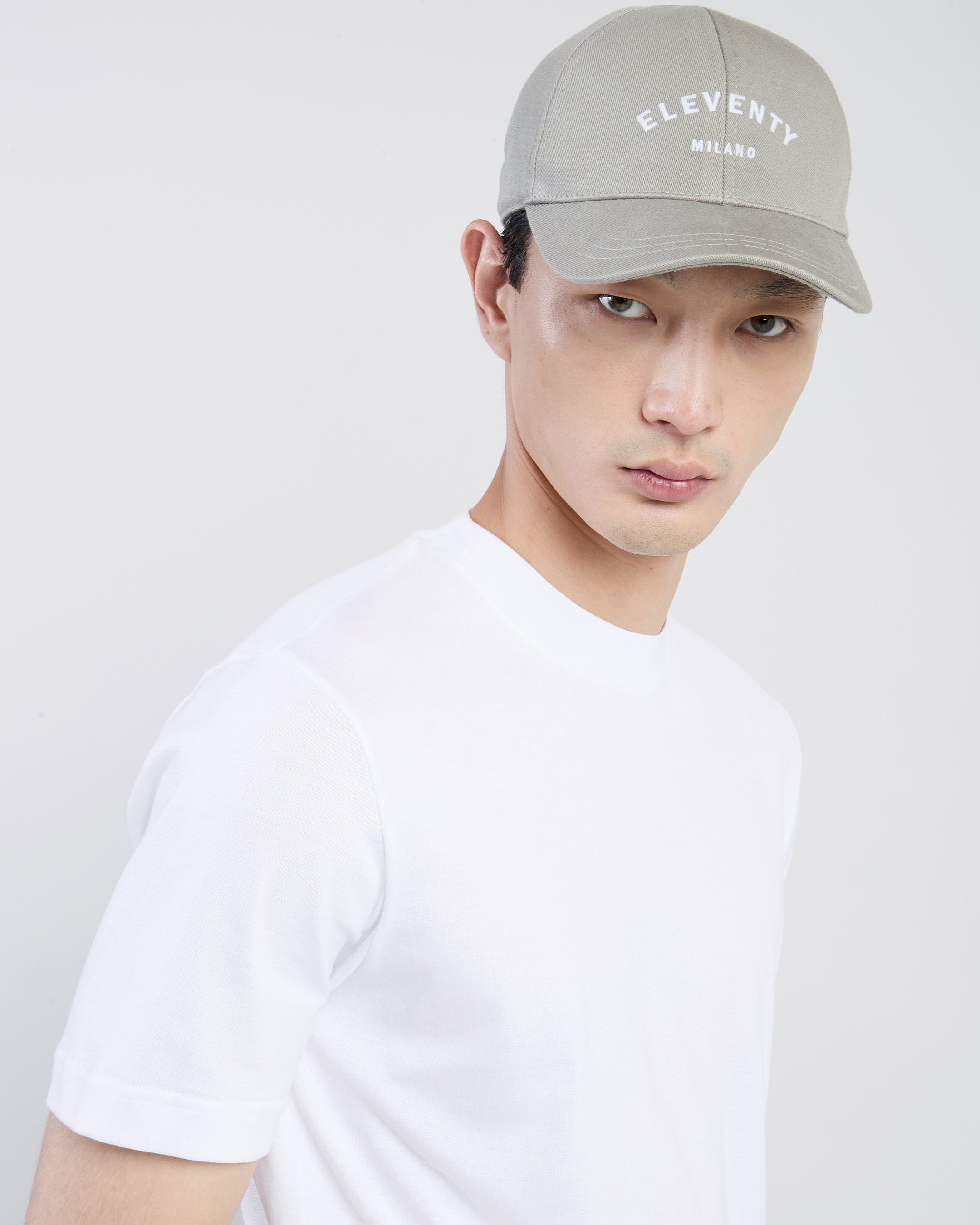 Men's Giza Cotton Crew Neck T-Shirt with High Collar - 3