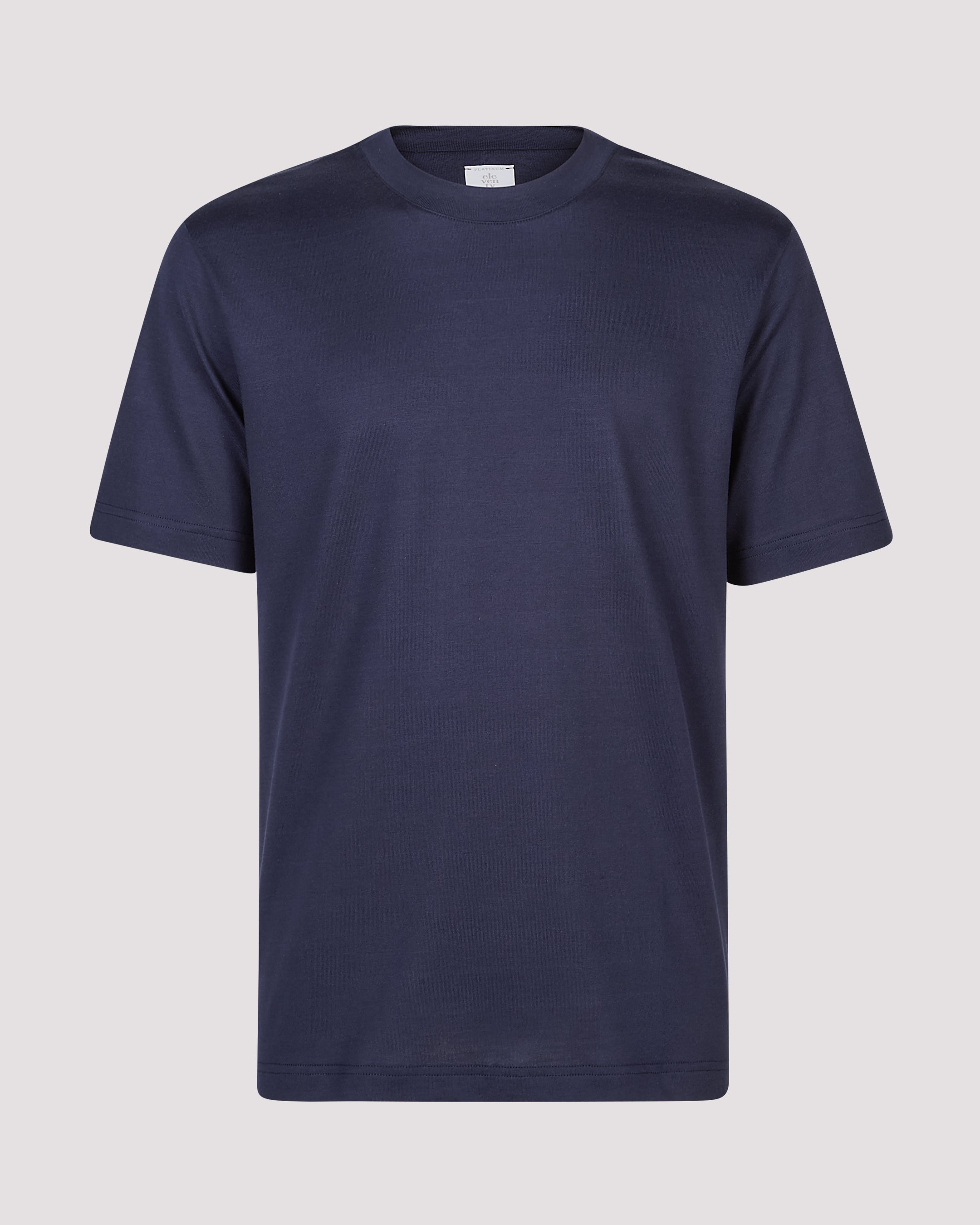 Men's Giza Cotton Crew Neck T-Shirt with High Collar - 9