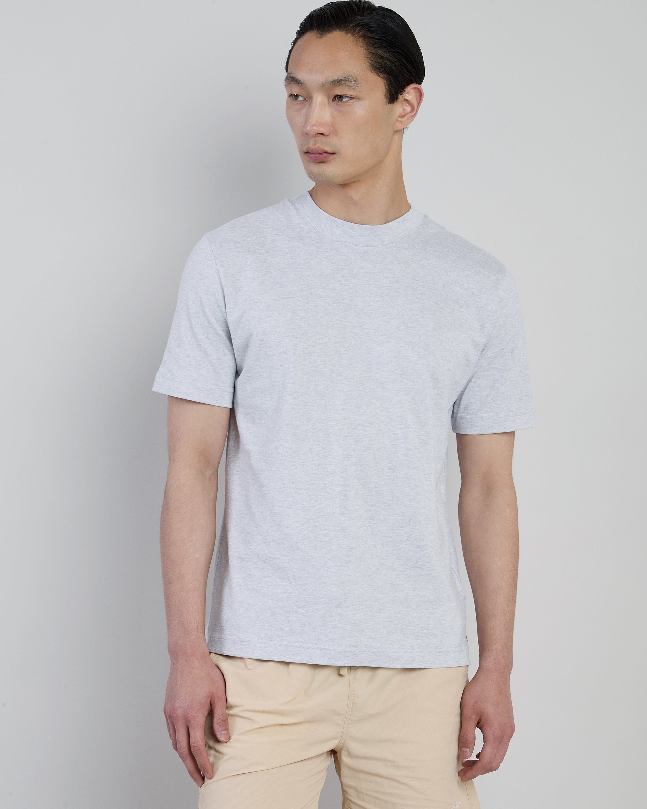 Men's Giza Cotton Crew Neck T-Shirt with High Collar