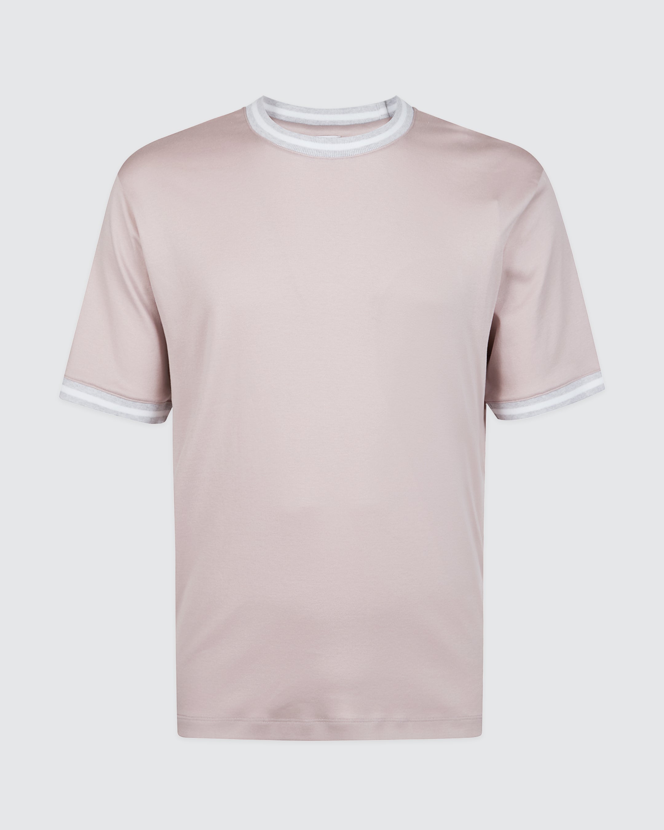 Men's Giza Cotton Crew Neck T-Shirt with Knit Trim - 12