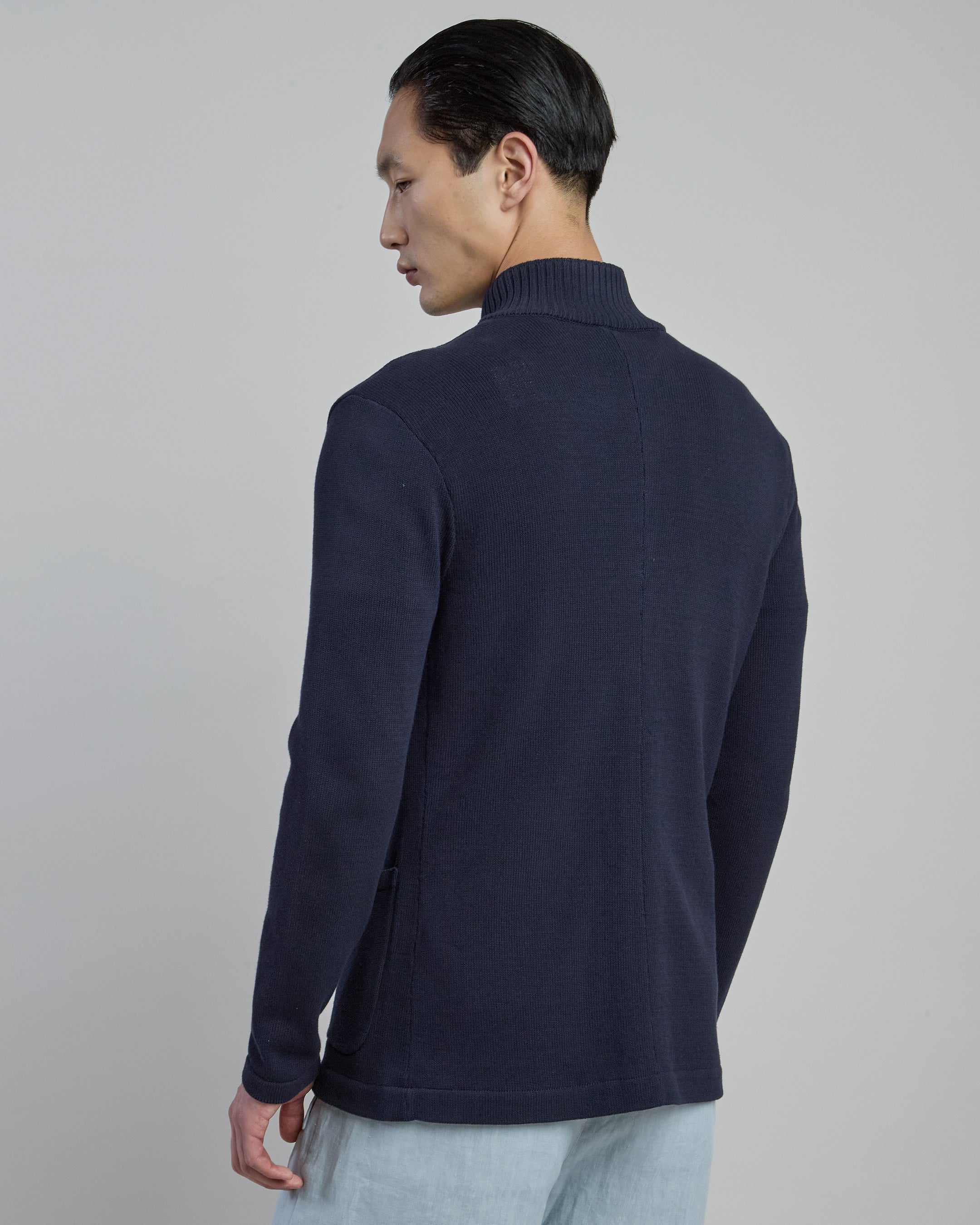 Men's Cotton Standing Collar Single-Breasted Jacket alternative