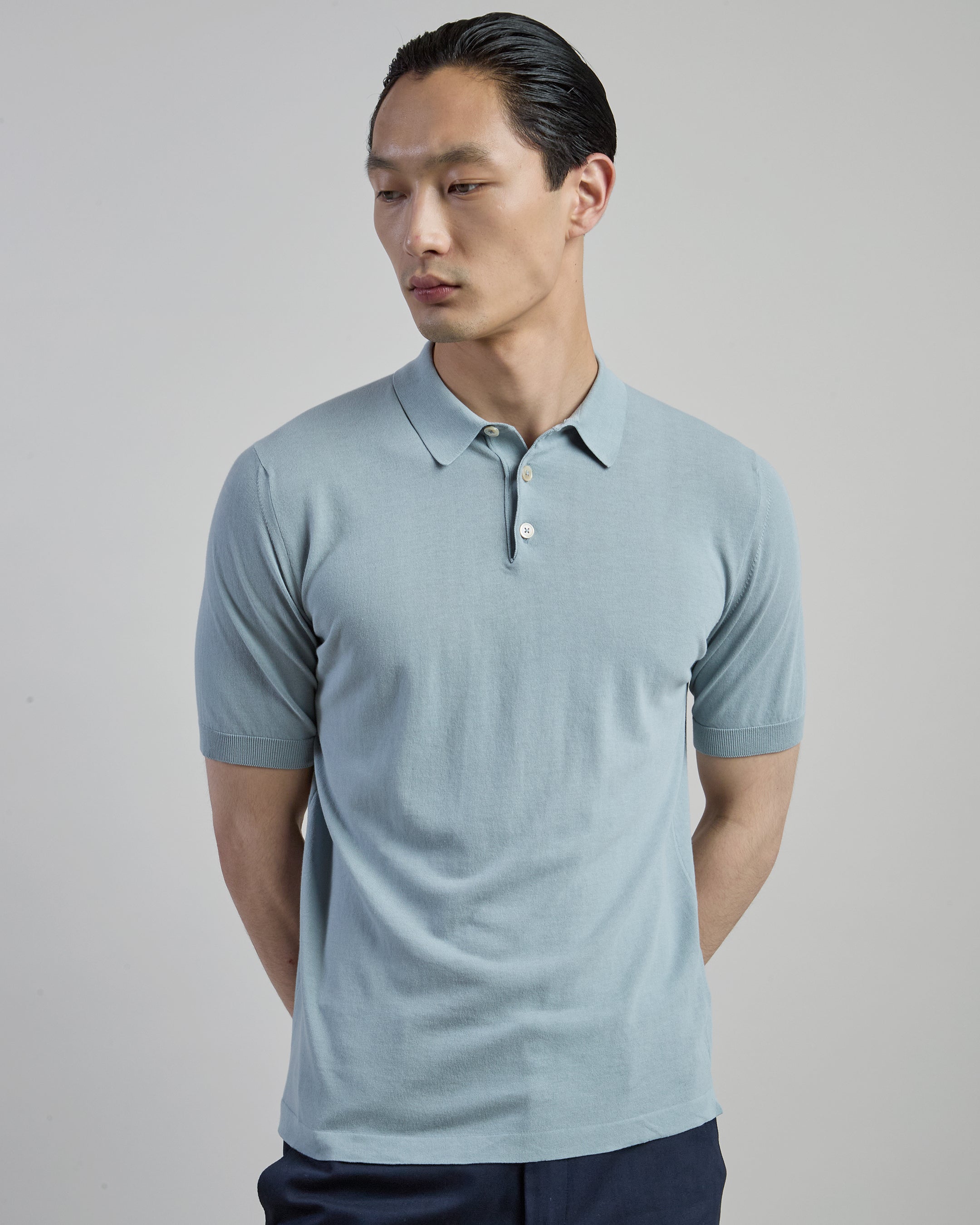 Men's Crepe Cotton Knitted Polo Shirt