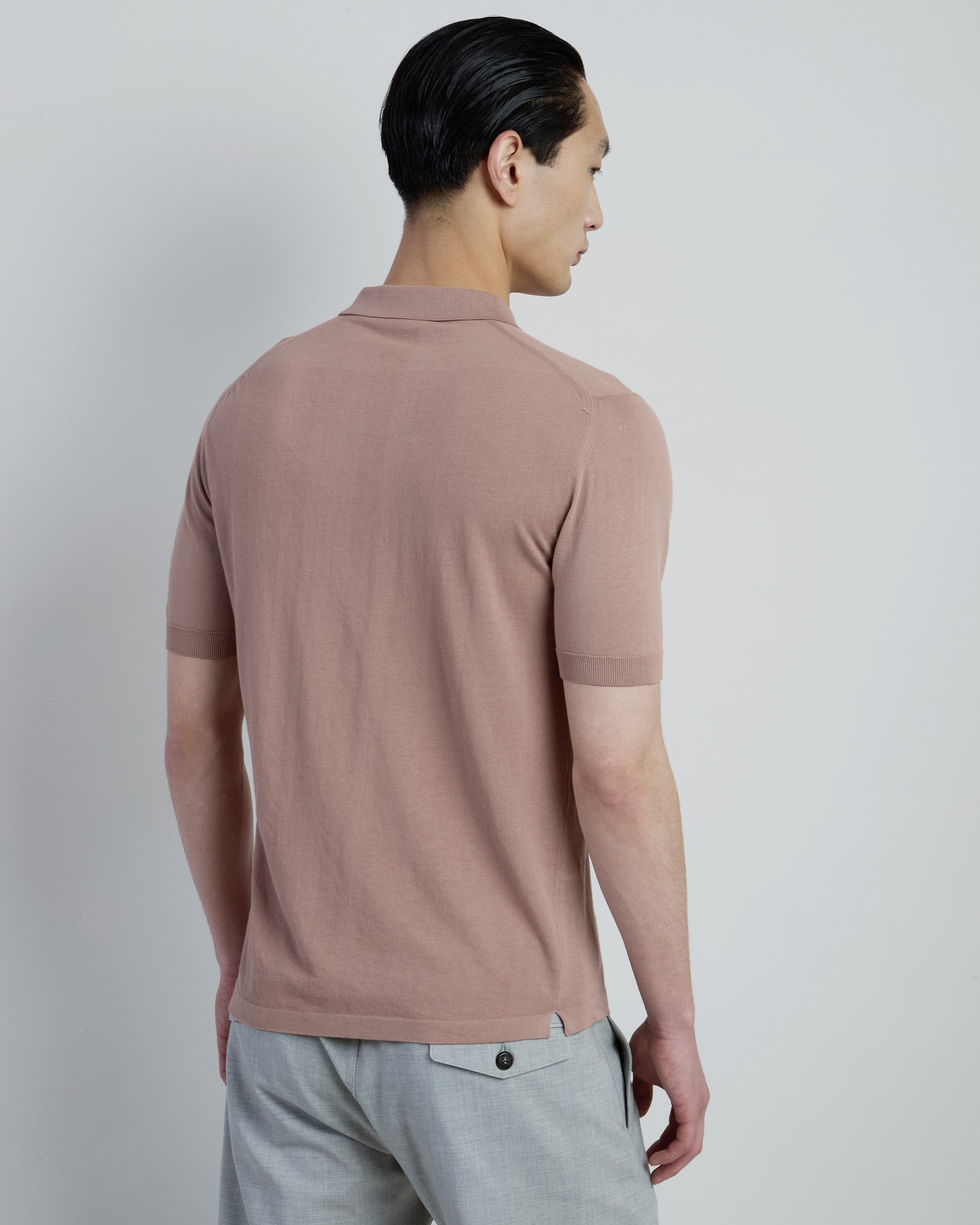Men's Crepe Cotton Knitted Polo Shirt alternative