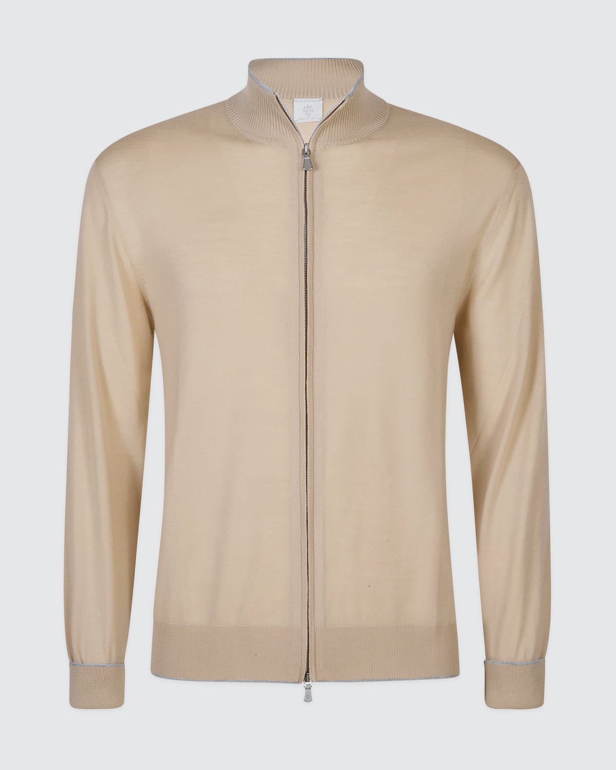 Maglia Full Zip in Lana Merino 14 Micron Finezza 18